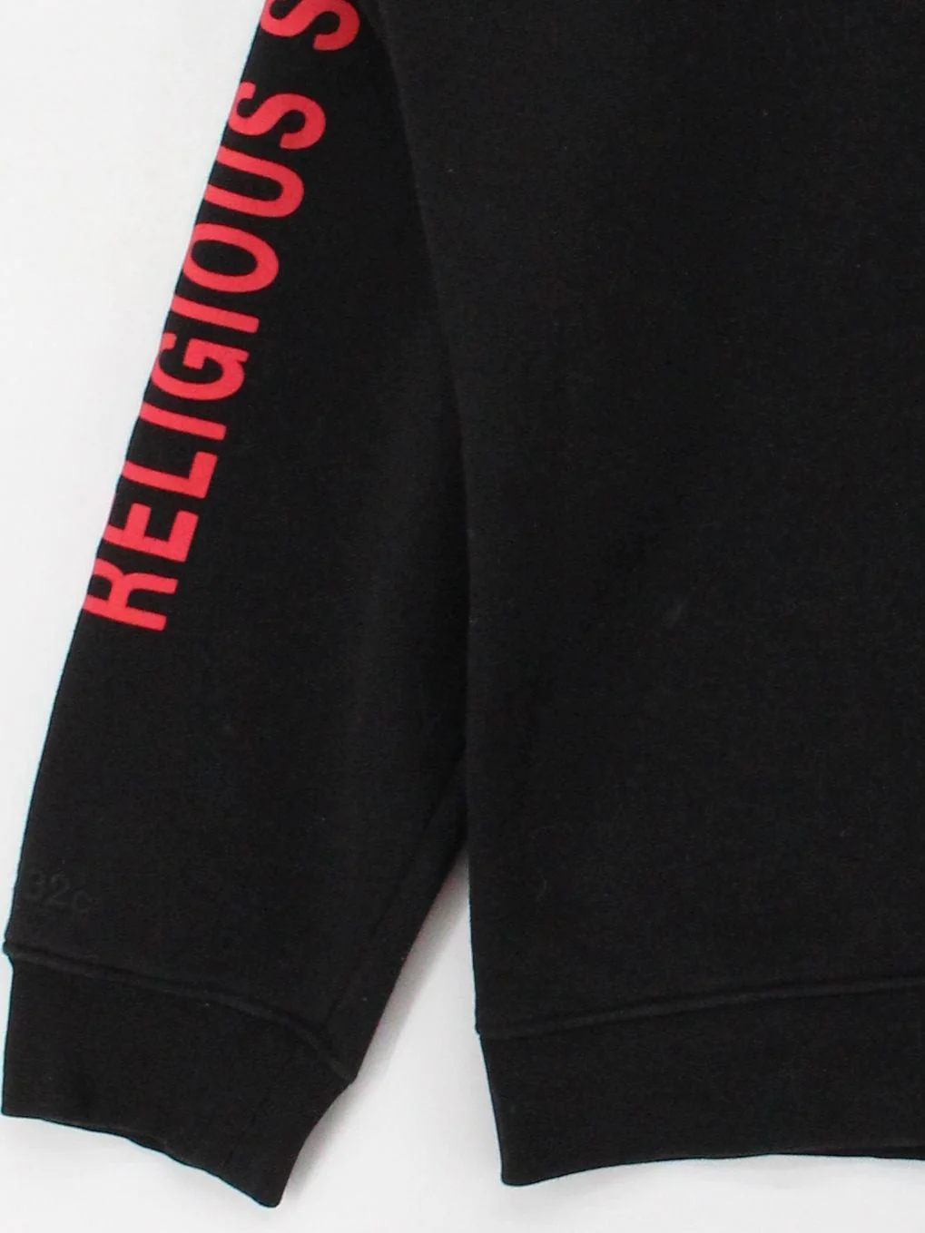 032C Men's Hoodie M Black Graphic Cotton with Polyester Pullover - Image 4