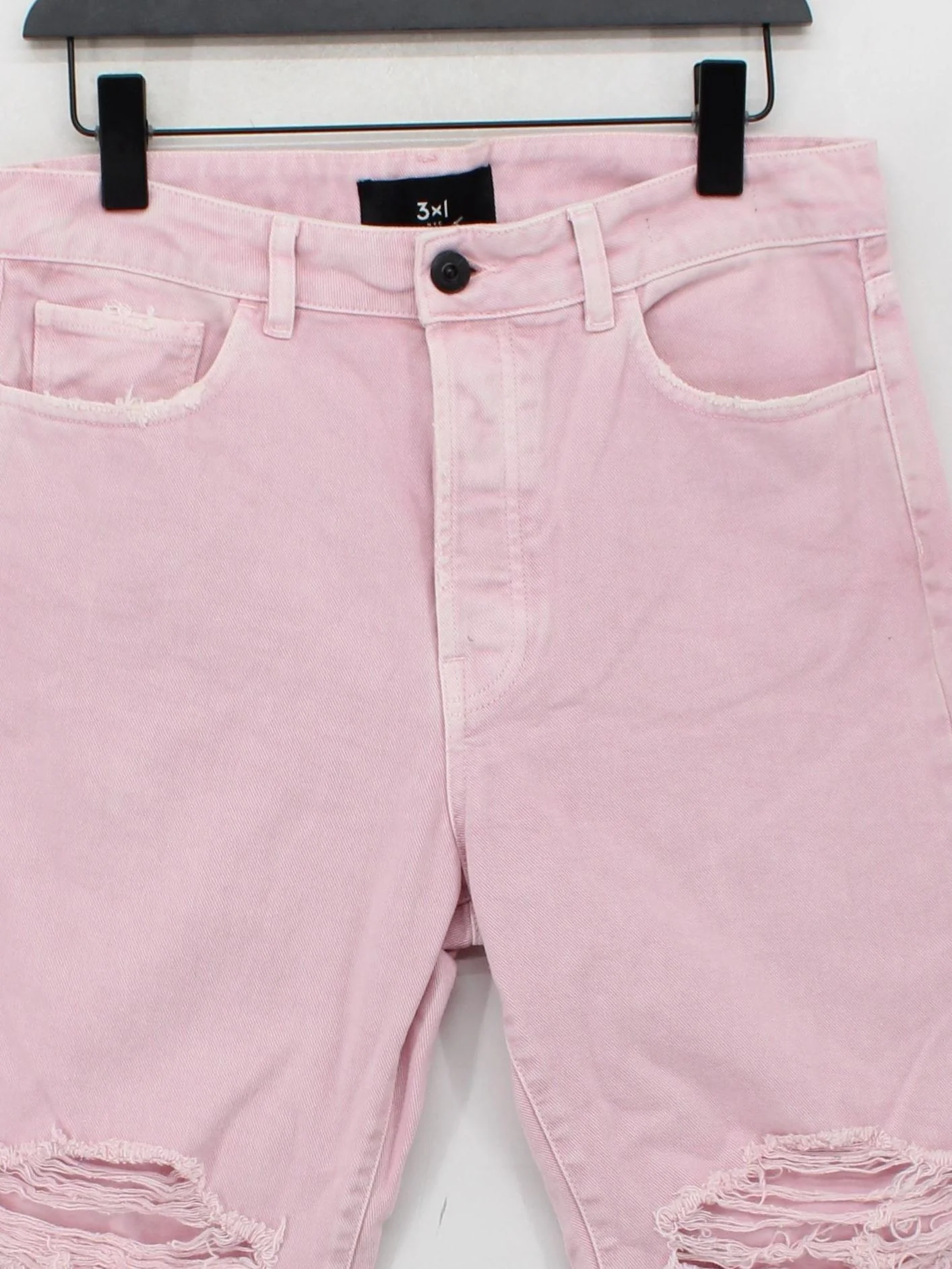 3x1 Women's Jeans W 32 in Pink 100% Cotton Straight - Image 3