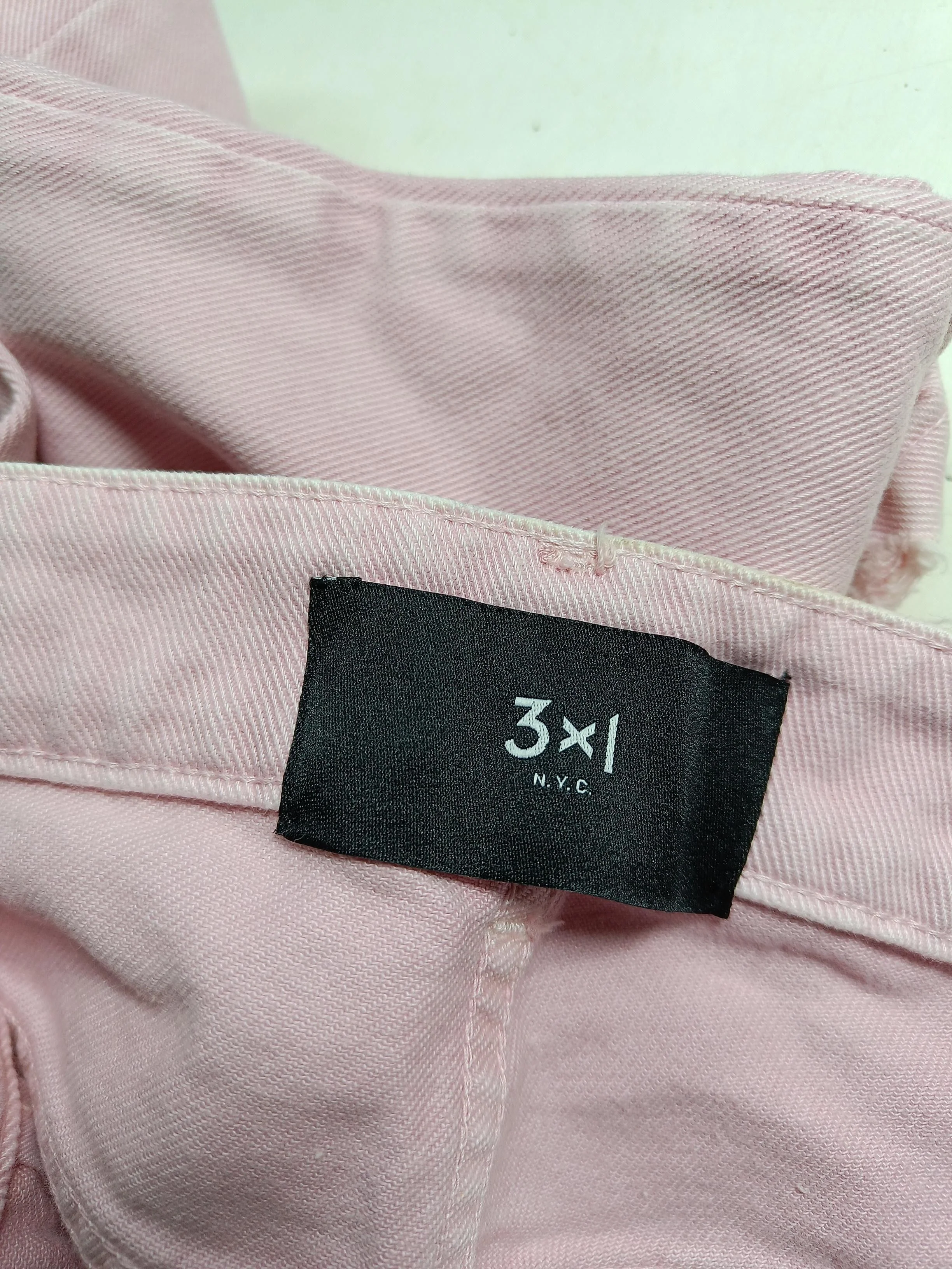 3x1 Women's Jeans W 32 in Pink 100% Cotton Straight - Image 5