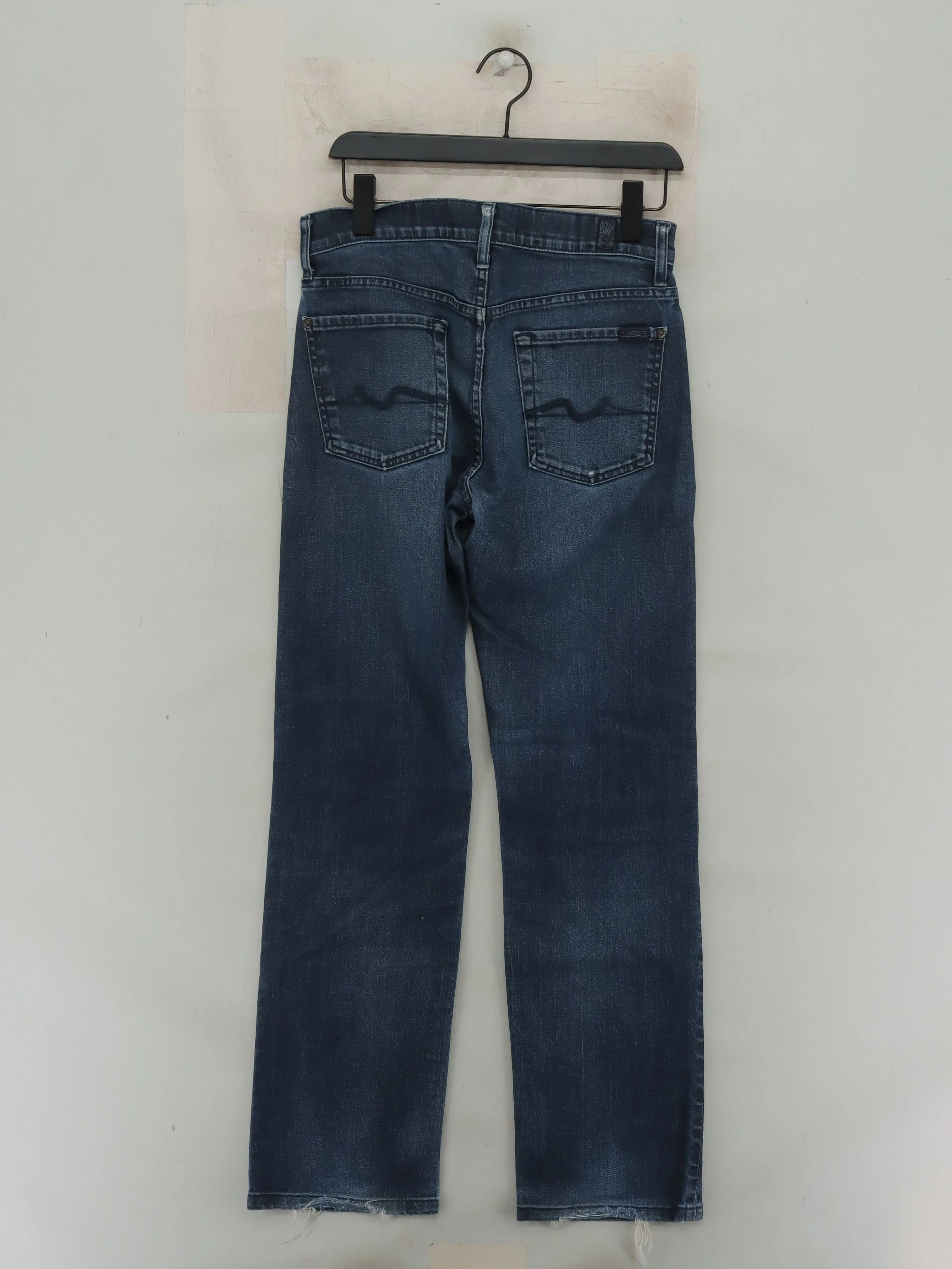 7 For All Mankind Men's Jeans W 30 in Blue Cotton with Spandex Straight - Image 2