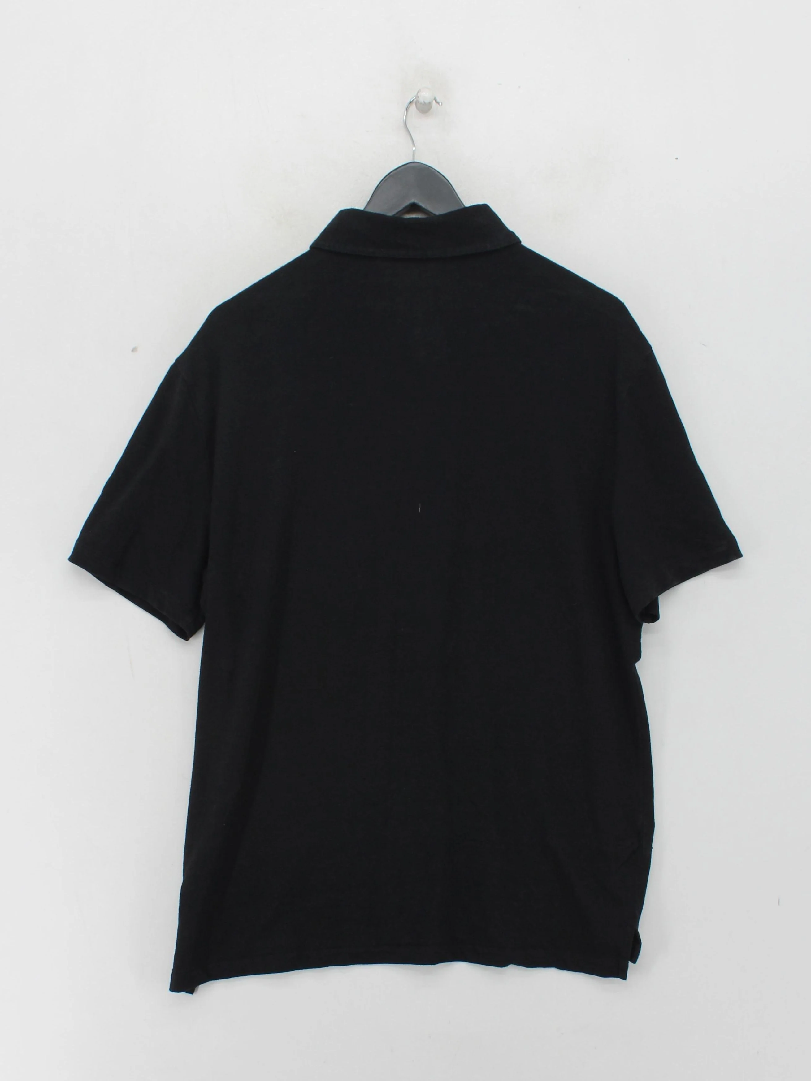 7 For All Mankind Men's Polo M Black Linen with Elastane Basic - Image 2
