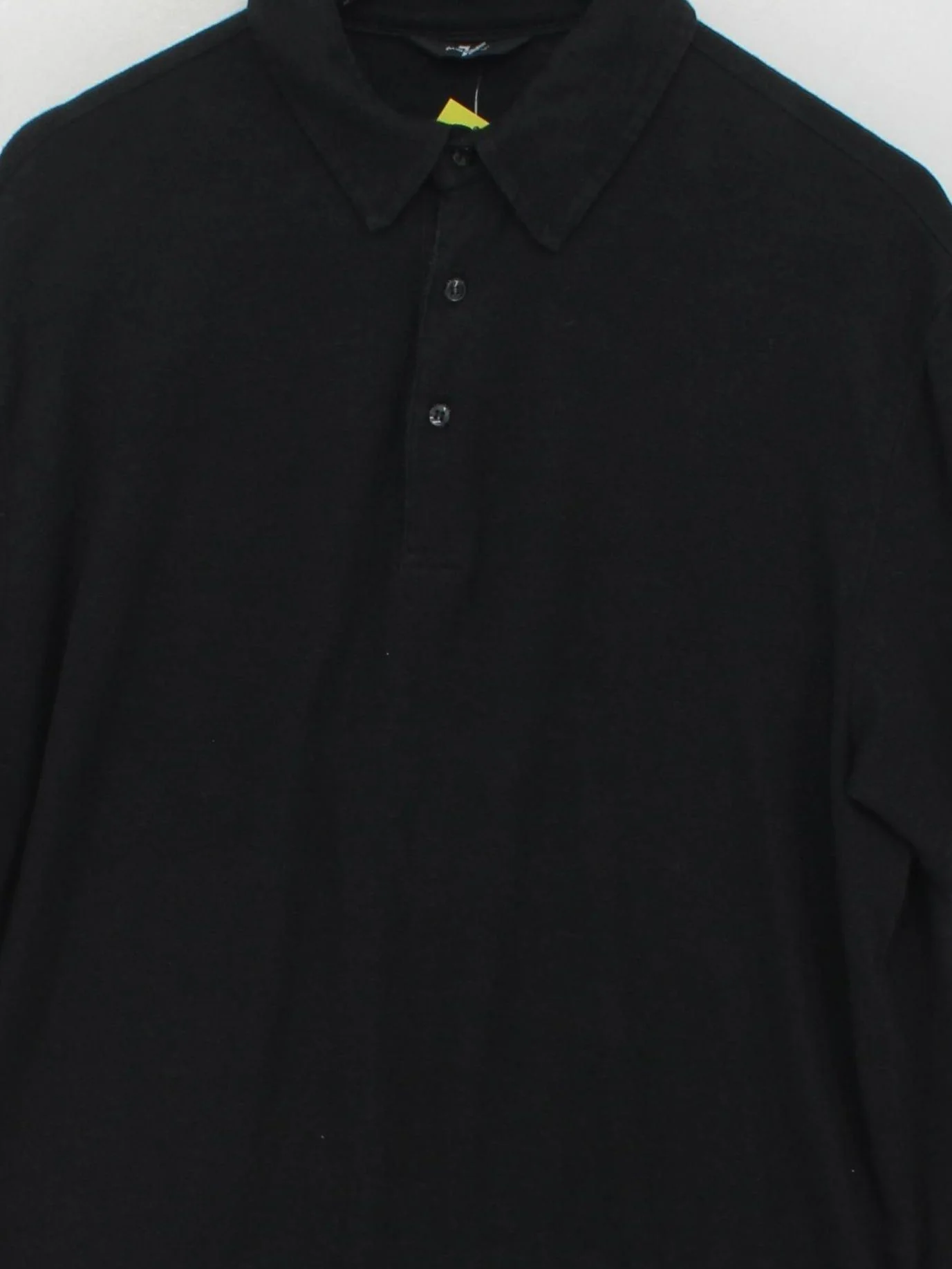 7 For All Mankind Men's Polo M Black Linen with Elastane Basic - Image 3