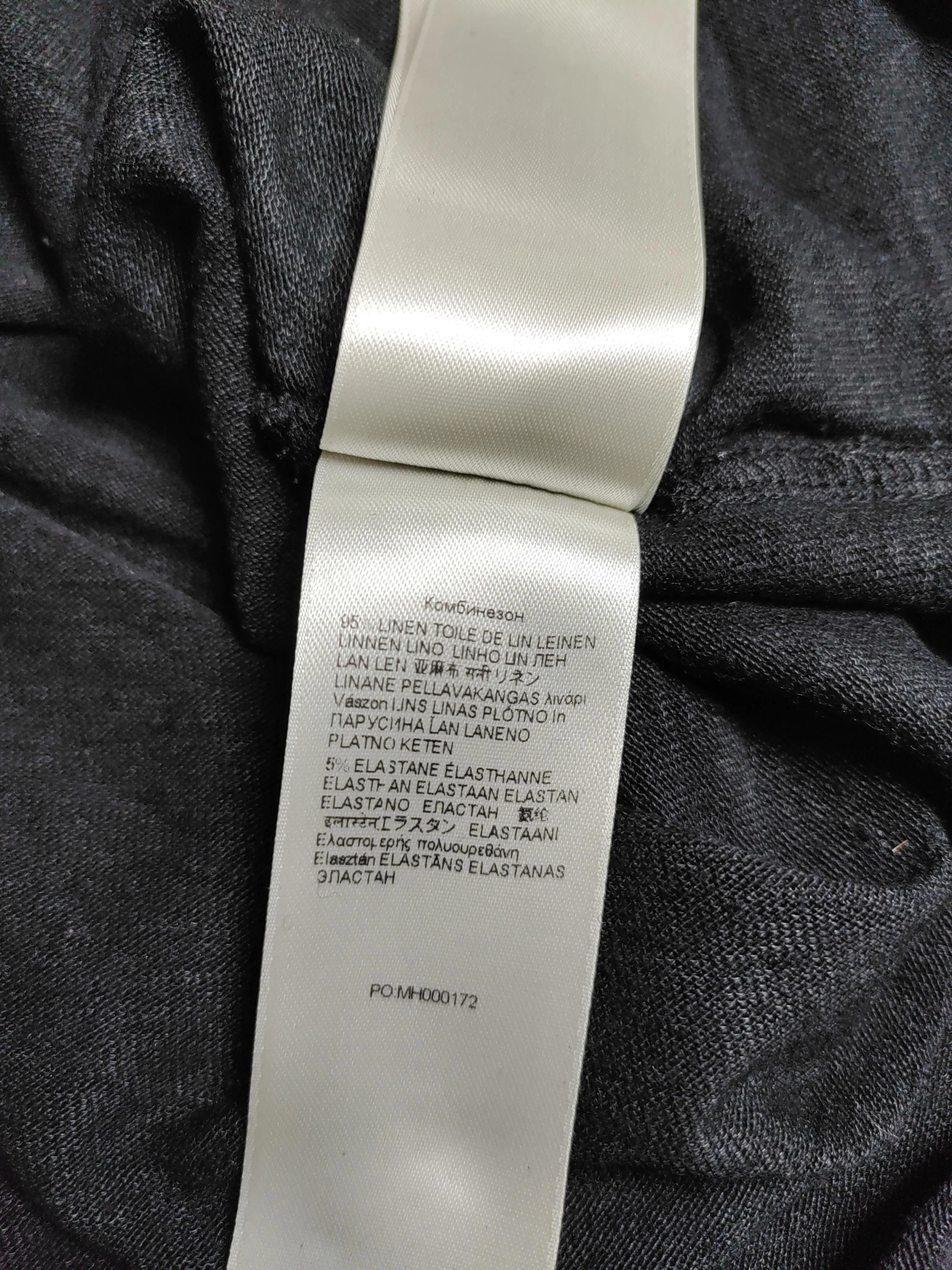 7 For All Mankind Men's Polo M Black Linen with Elastane Basic - Image 6