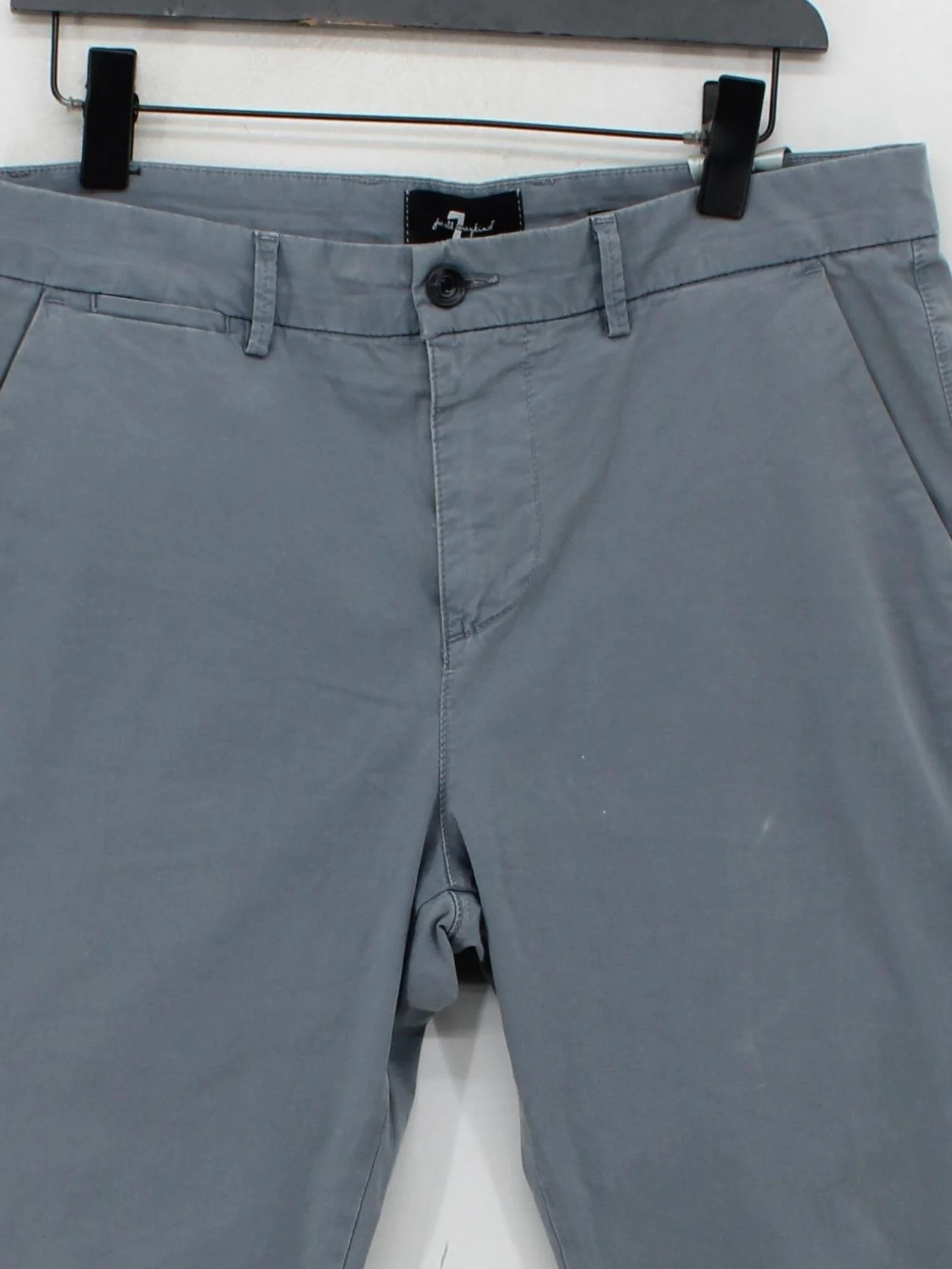 7 For All Mankind Men's Trousers W 34 in Grey Cotton with Elastane Chino - Image 3