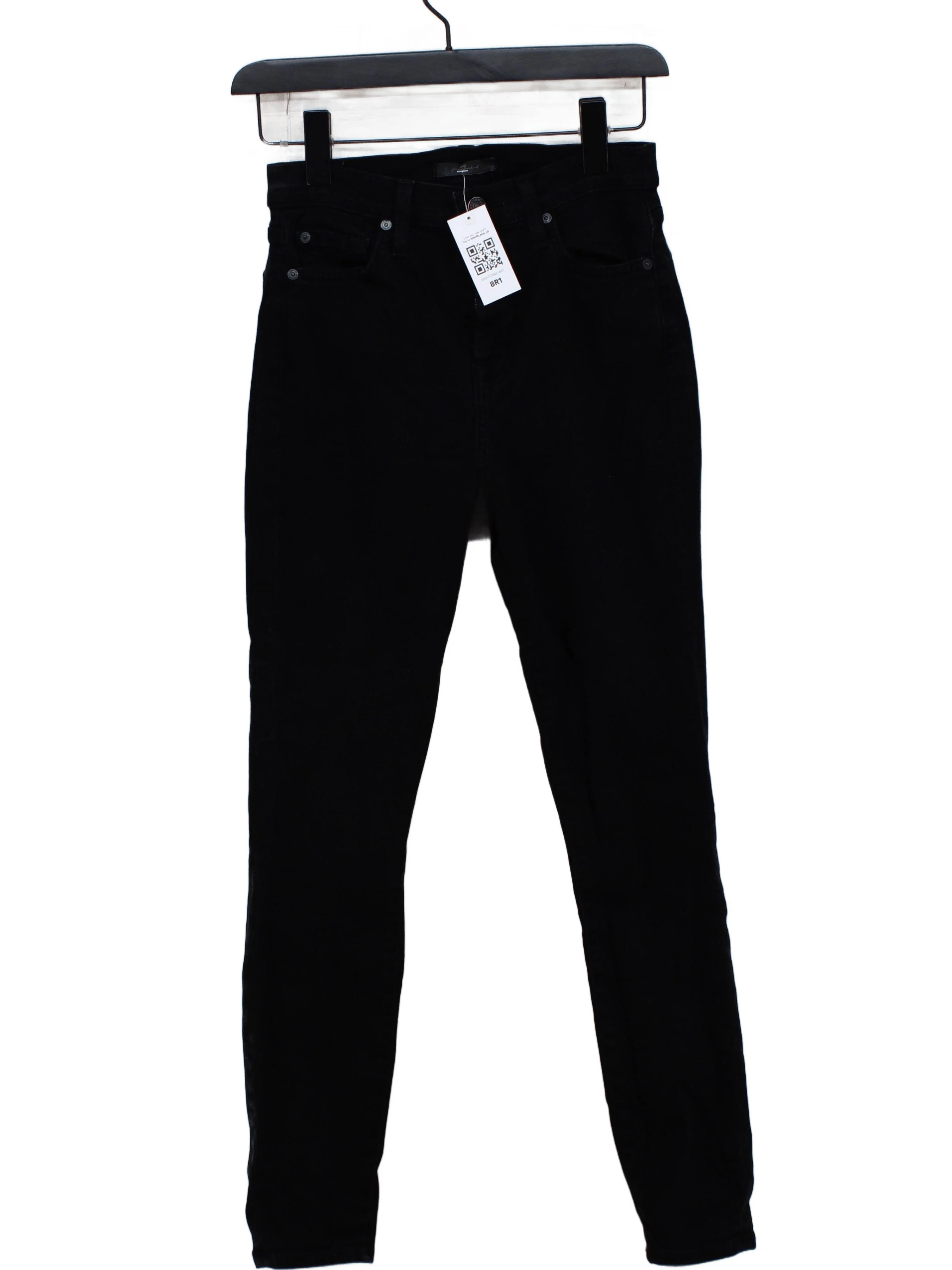 7 For All Mankind Women's Jeans W 26 in Black 100% Other Skinny