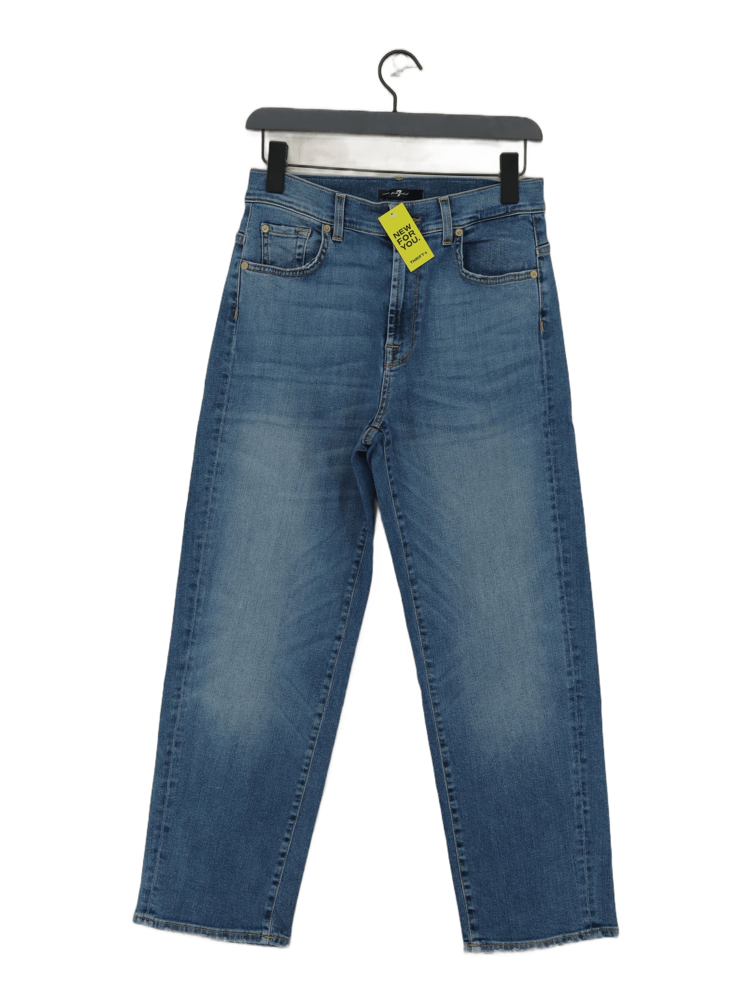 7 For All Mankind Women's Jeans W 26 in Blue Cotton with Polyester Mom