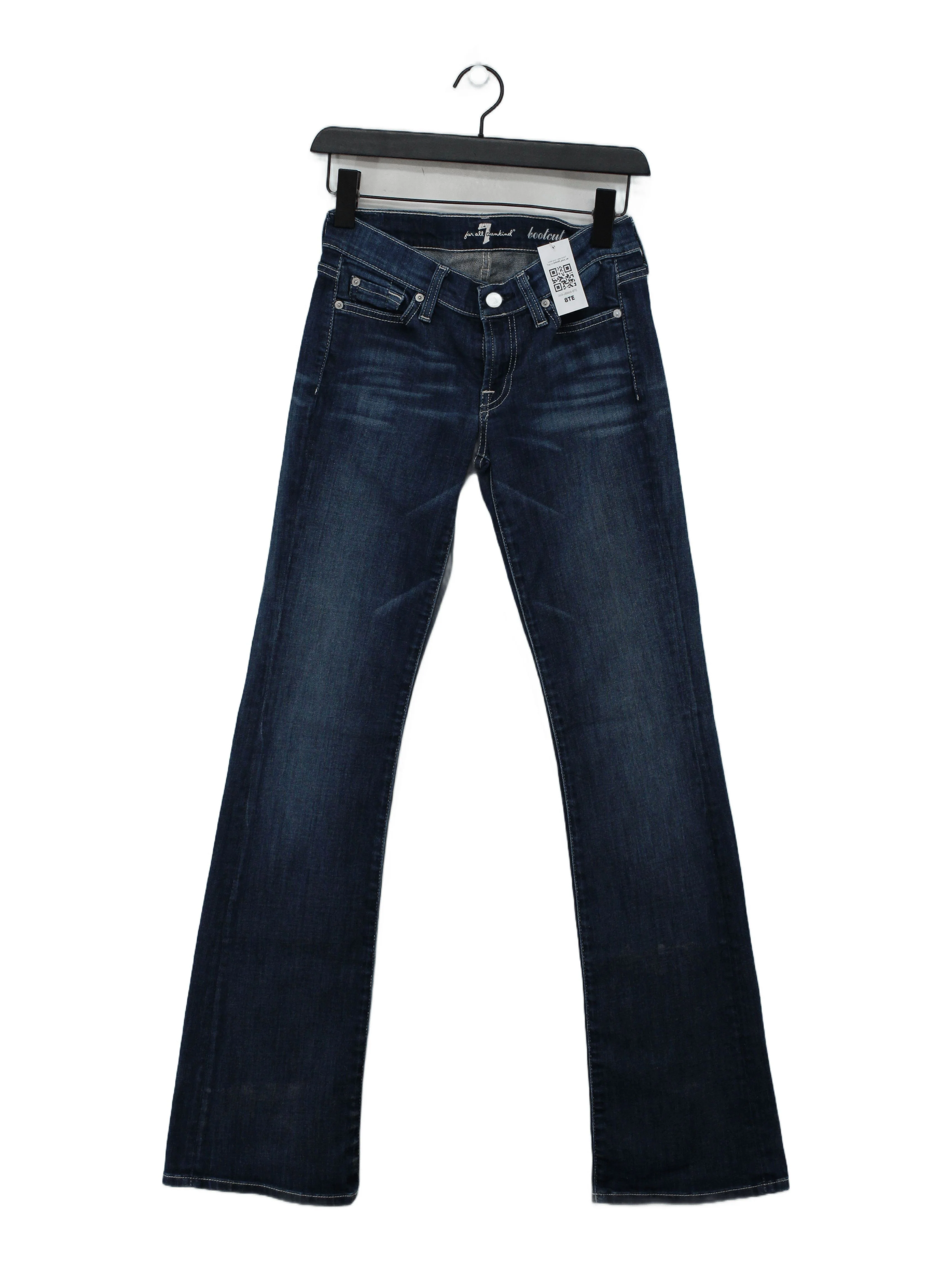 7 For All Mankind Women's Jeans W 26 in Blue Cotton with Spandex Flared