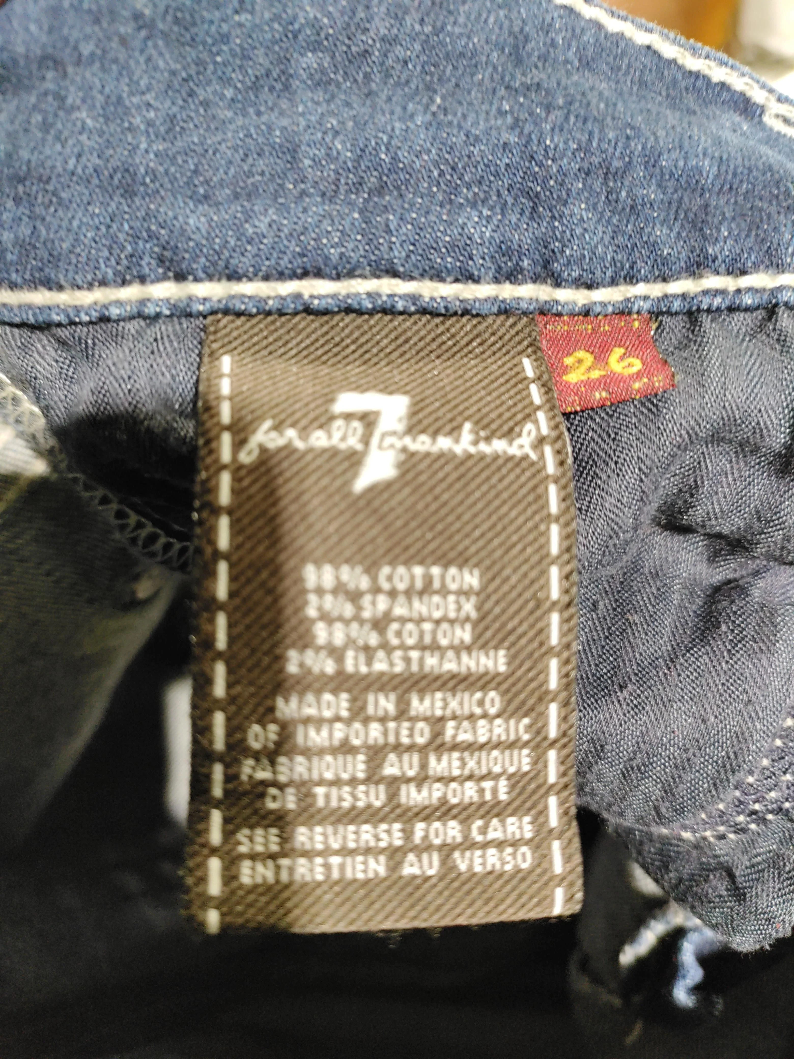 7 For All Mankind Women's Jeans W 26 in Blue Cotton with Spandex Flared - Image 7