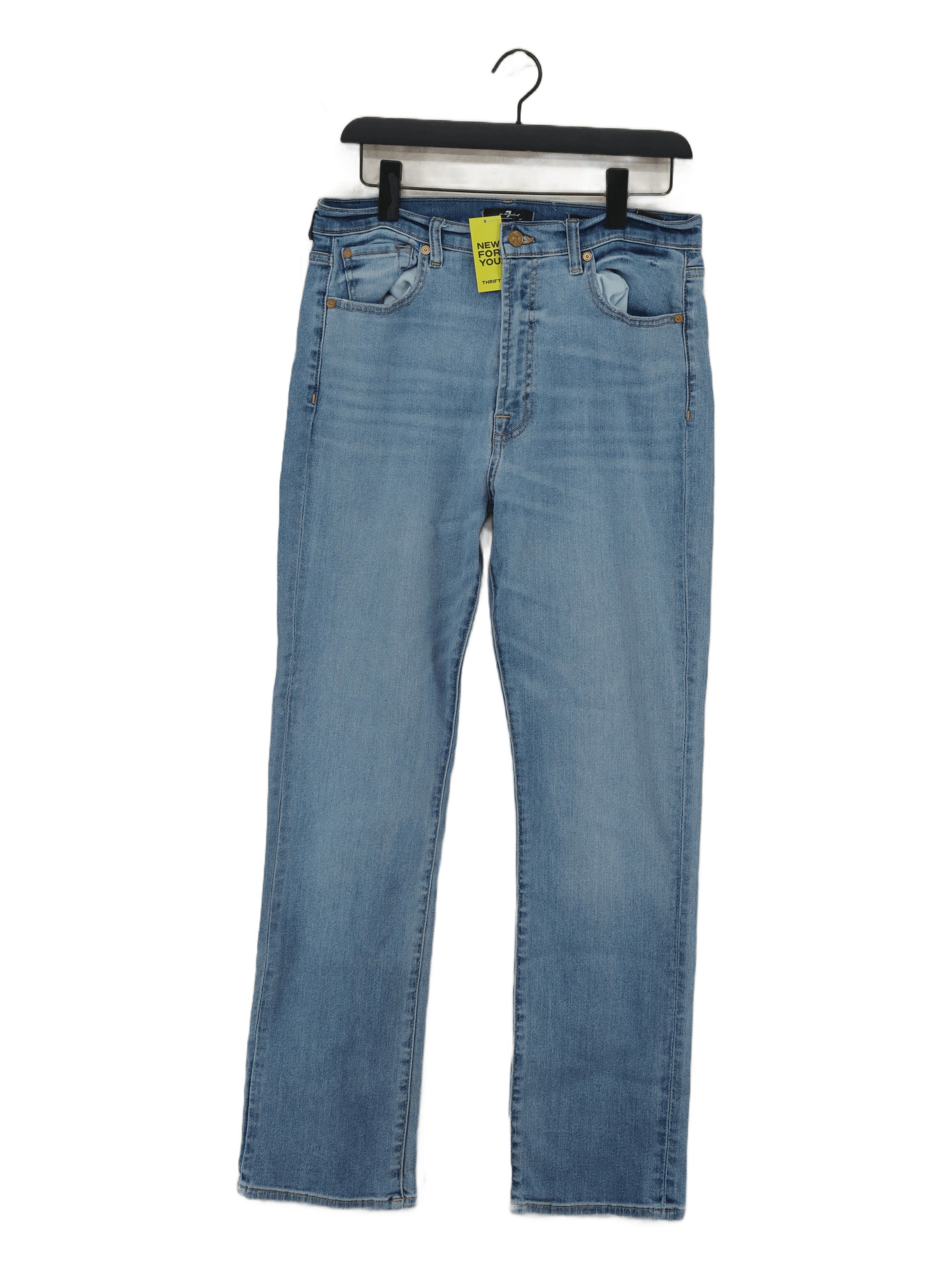 7 For All Mankind Women's Jeans W 31 in Blue Cotton with Elastane Straight