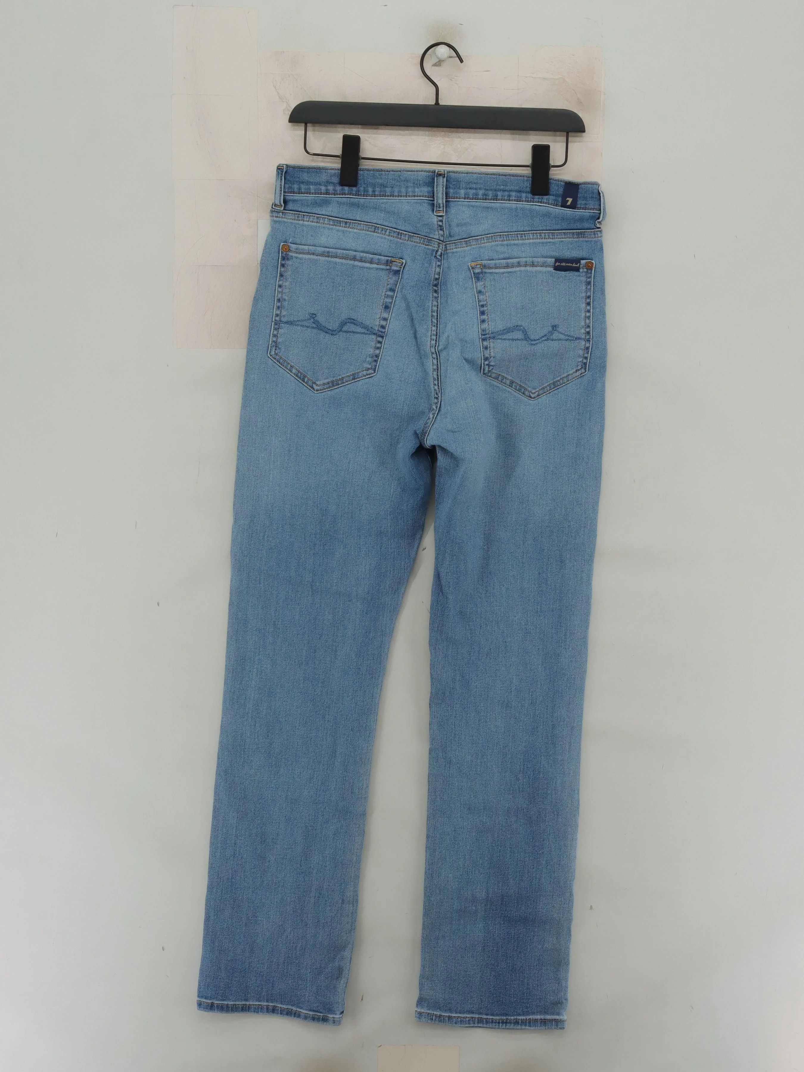 7 For All Mankind Women's Jeans W 31 in Blue Cotton with Elastane Straight - Image 2