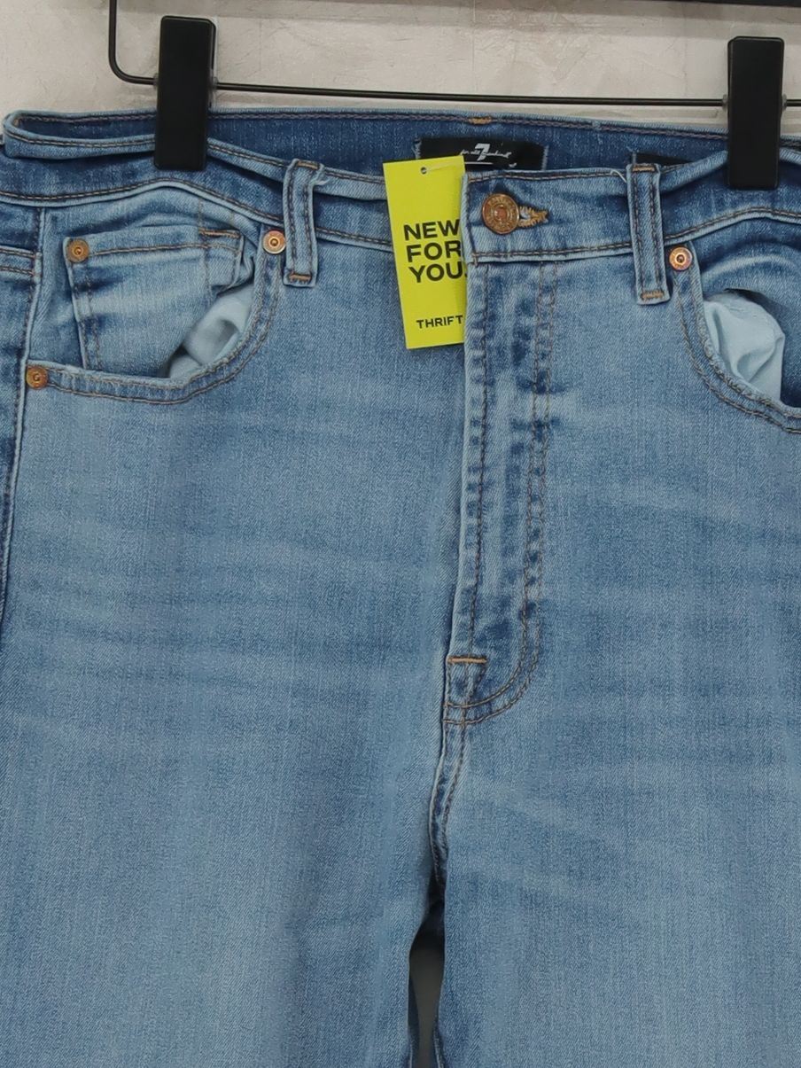 7 For All Mankind Women's Jeans W 31 in Blue Cotton with Elastane Straight - Image 3