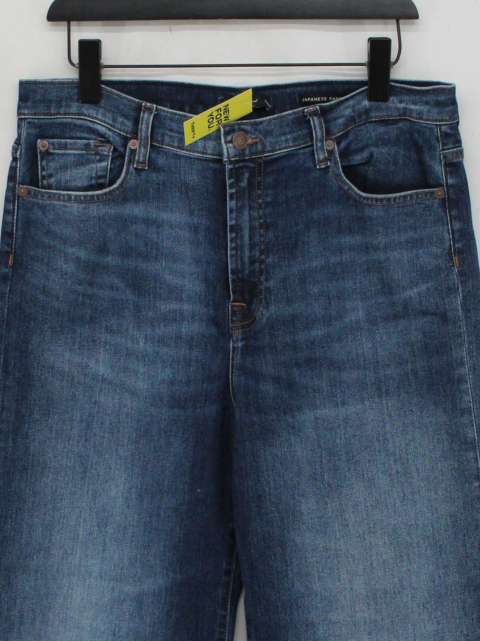 7 For All Mankind Women's Jeans W 32 in Blue Cotton with Elastane Wide-Leg - Image 3
