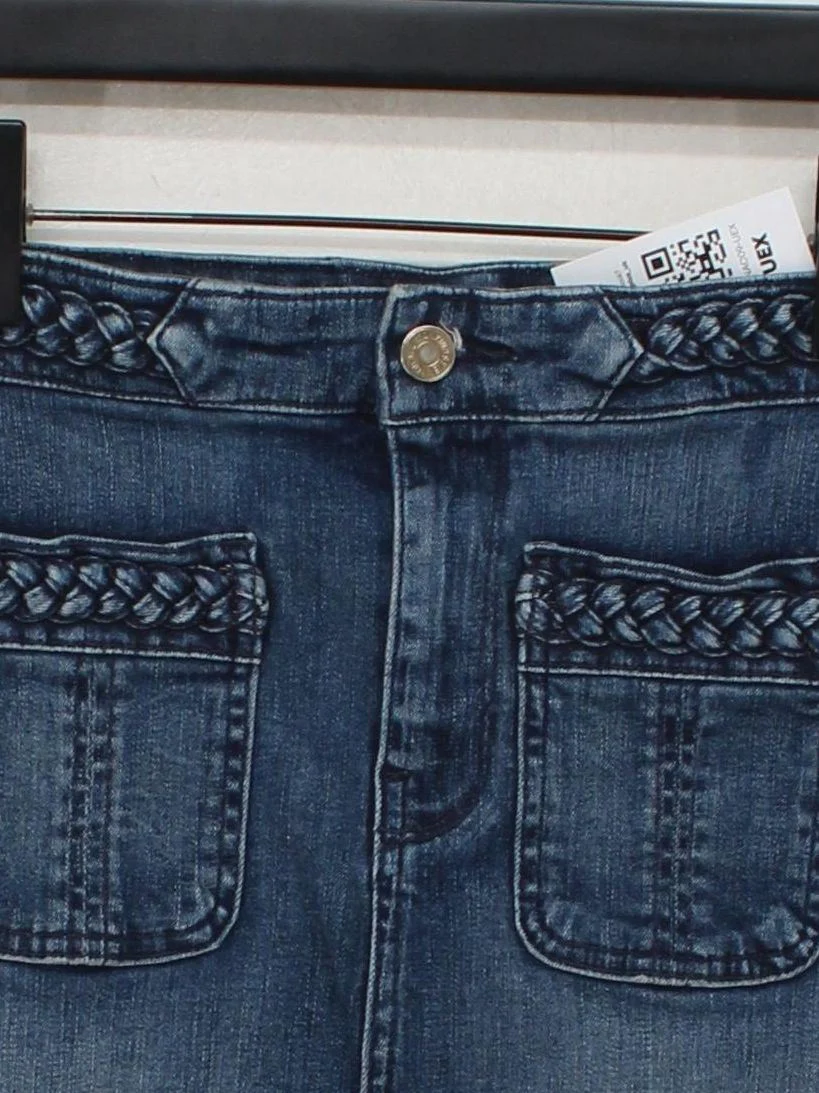 7 For All Mankind Women's Midi Skirt W 25 in Blue Cotton - Image 3