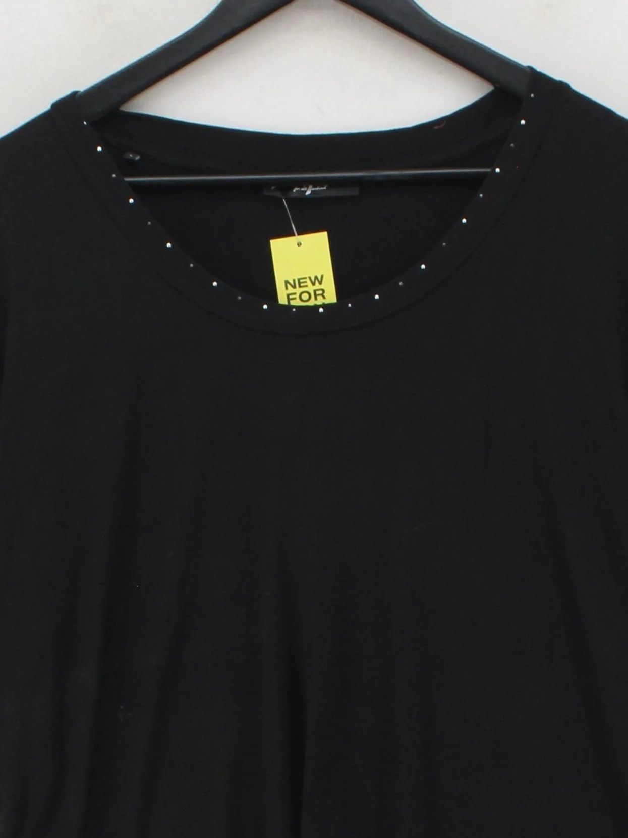 7 For All Mankind Women's T-Shirt L Black Lyocell Modal with Spandex Basic - Image 3