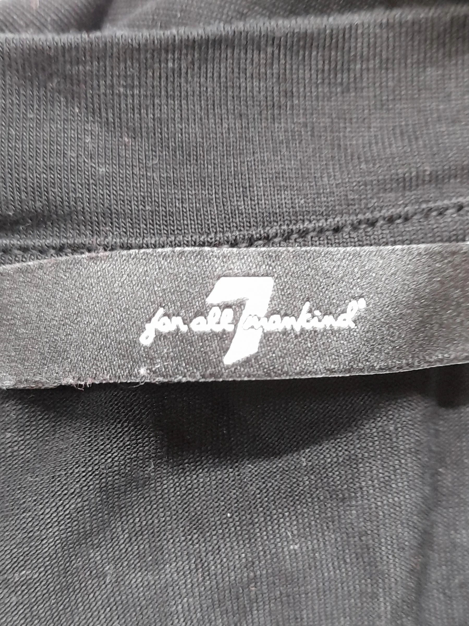 7 For All Mankind Women's T-Shirt L Black Lyocell Modal with Spandex Basic - Image 7