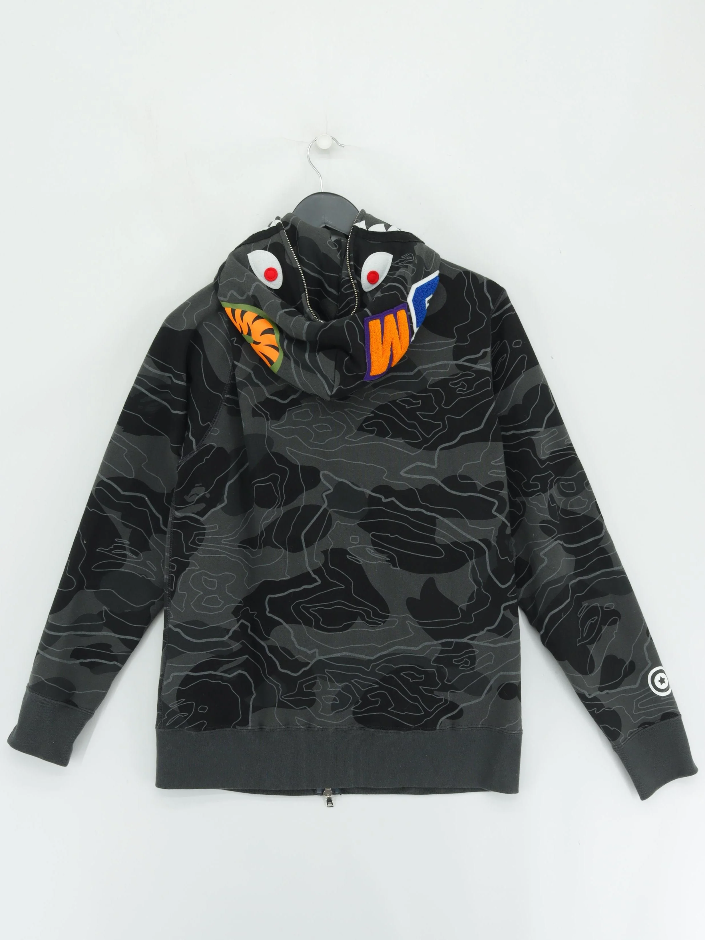 A Bathing Ape Men's Hoodie M Grey Graphic 100% Cotton Pullover - Image 2
