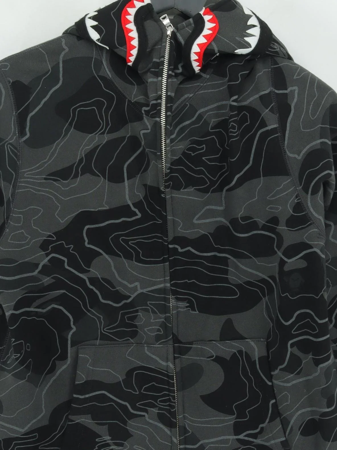 A Bathing Ape Men's Hoodie M Grey Graphic 100% Cotton Pullover - Image 3