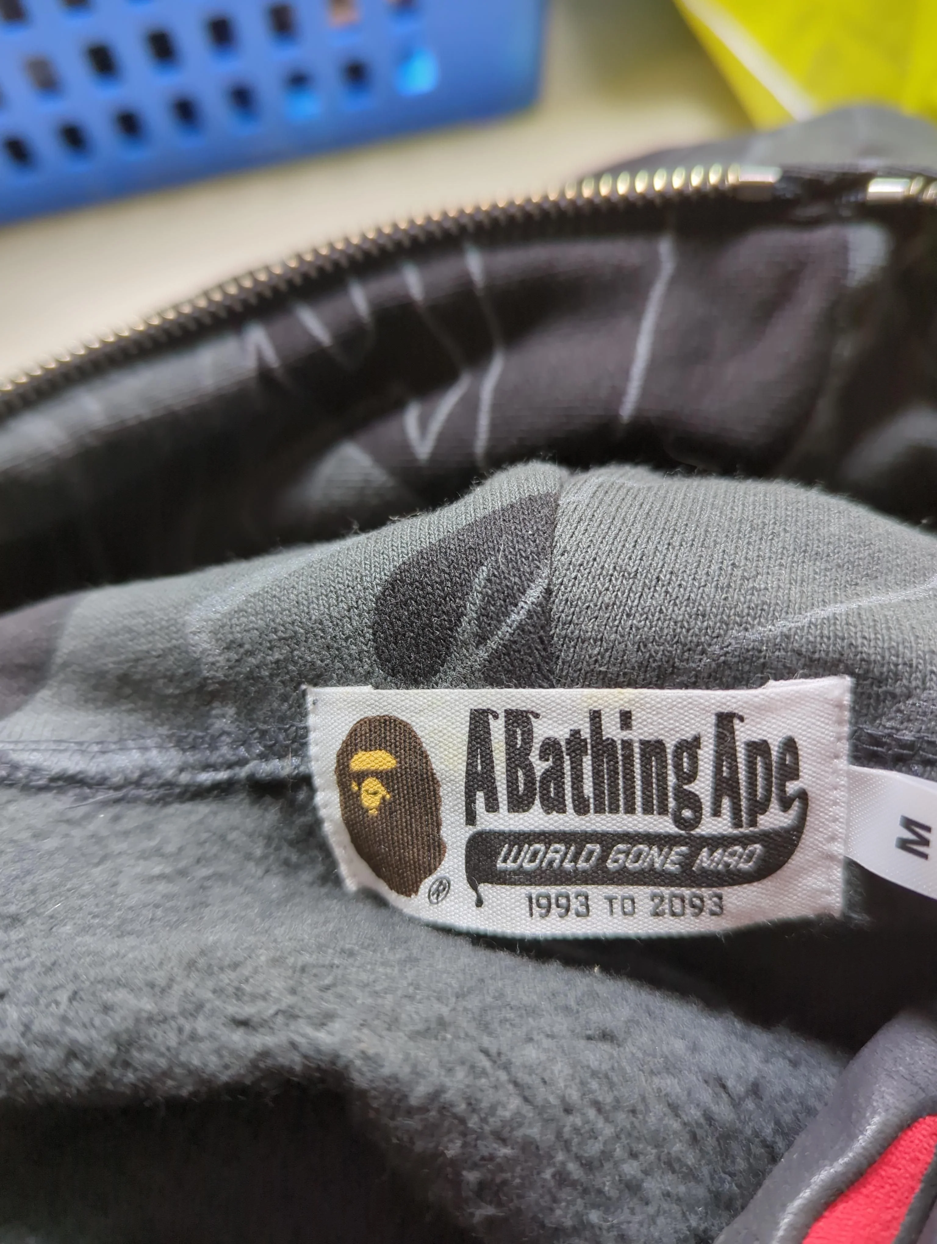 A Bathing Ape Men's Hoodie M Grey Graphic 100% Cotton Pullover - Image 5