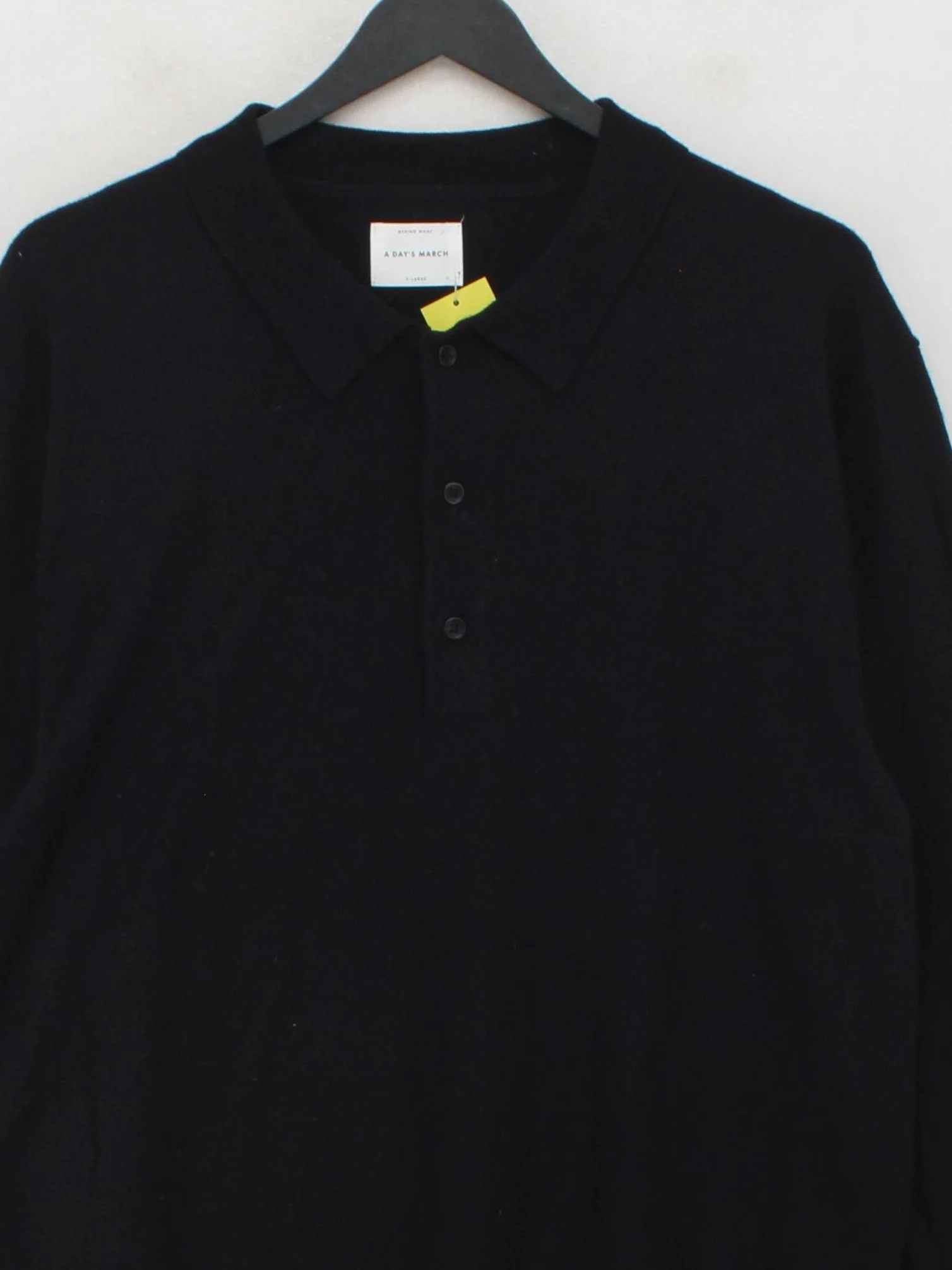 A Day's March Men's Polo XL Black 100% Wool Basic - Image 3