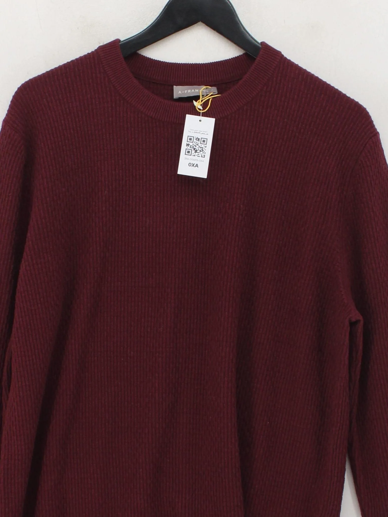A-Frame Men's Jumper L Red 100% Cotton Crew Neck Pullover - Image 3