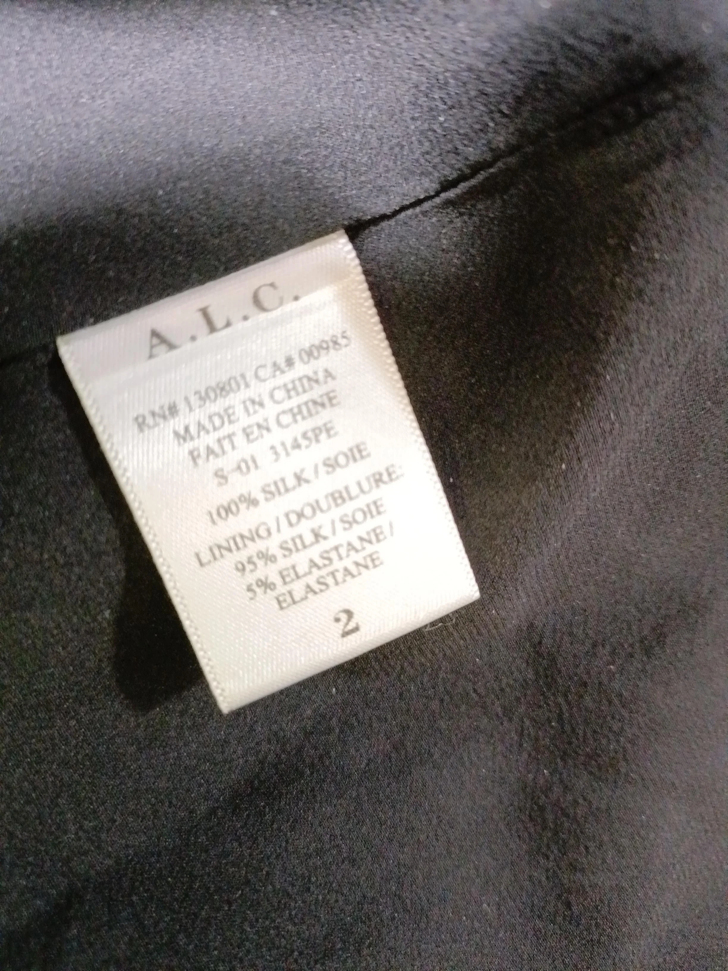 A.L.C. Women's Midi Skirt UK 6 Black Silk with Elastane Straight & Pencil - Image 6