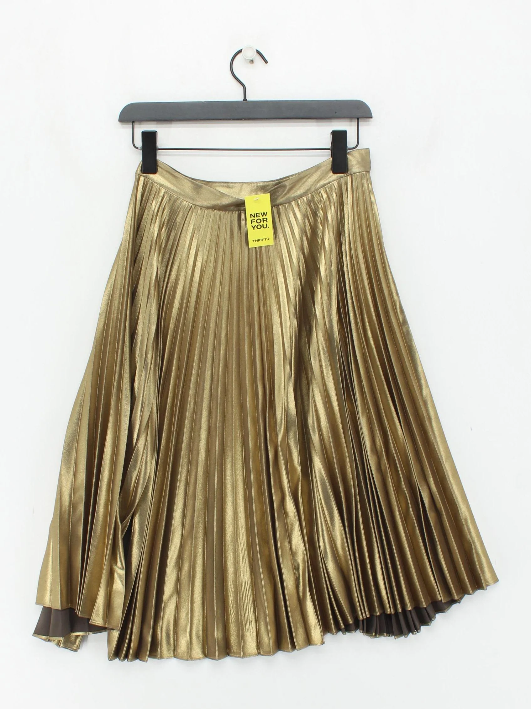 A.L.C. Women's Midi Skirt XS Gold 100% Polyester Midi Pleated - Image 2