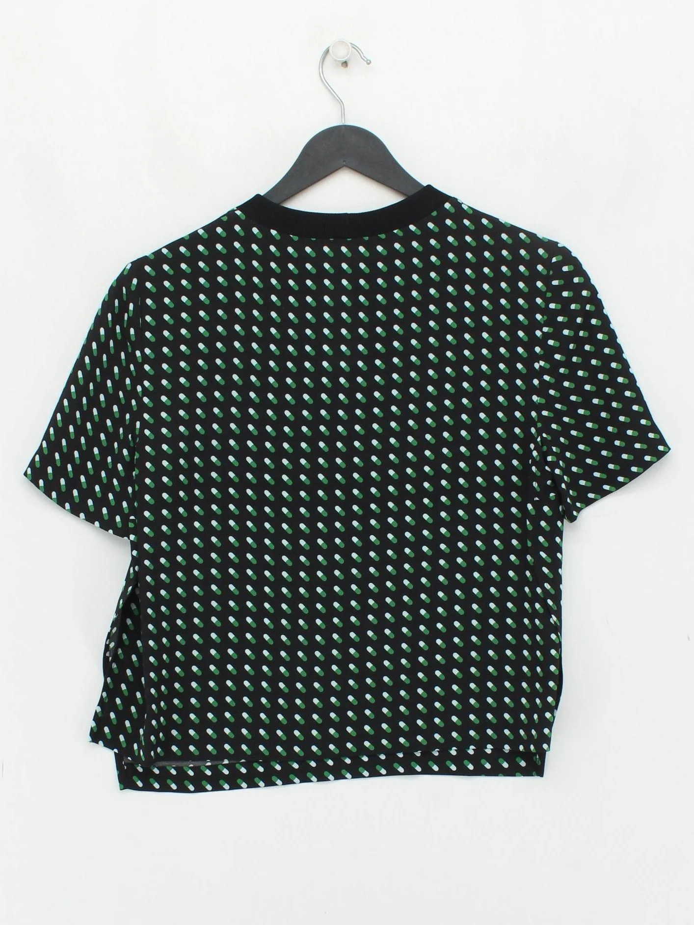 A.L.C. Women's T-Shirt UK 6 Black Silk with Viscose, Nylon, Elastane Basic - Image 2