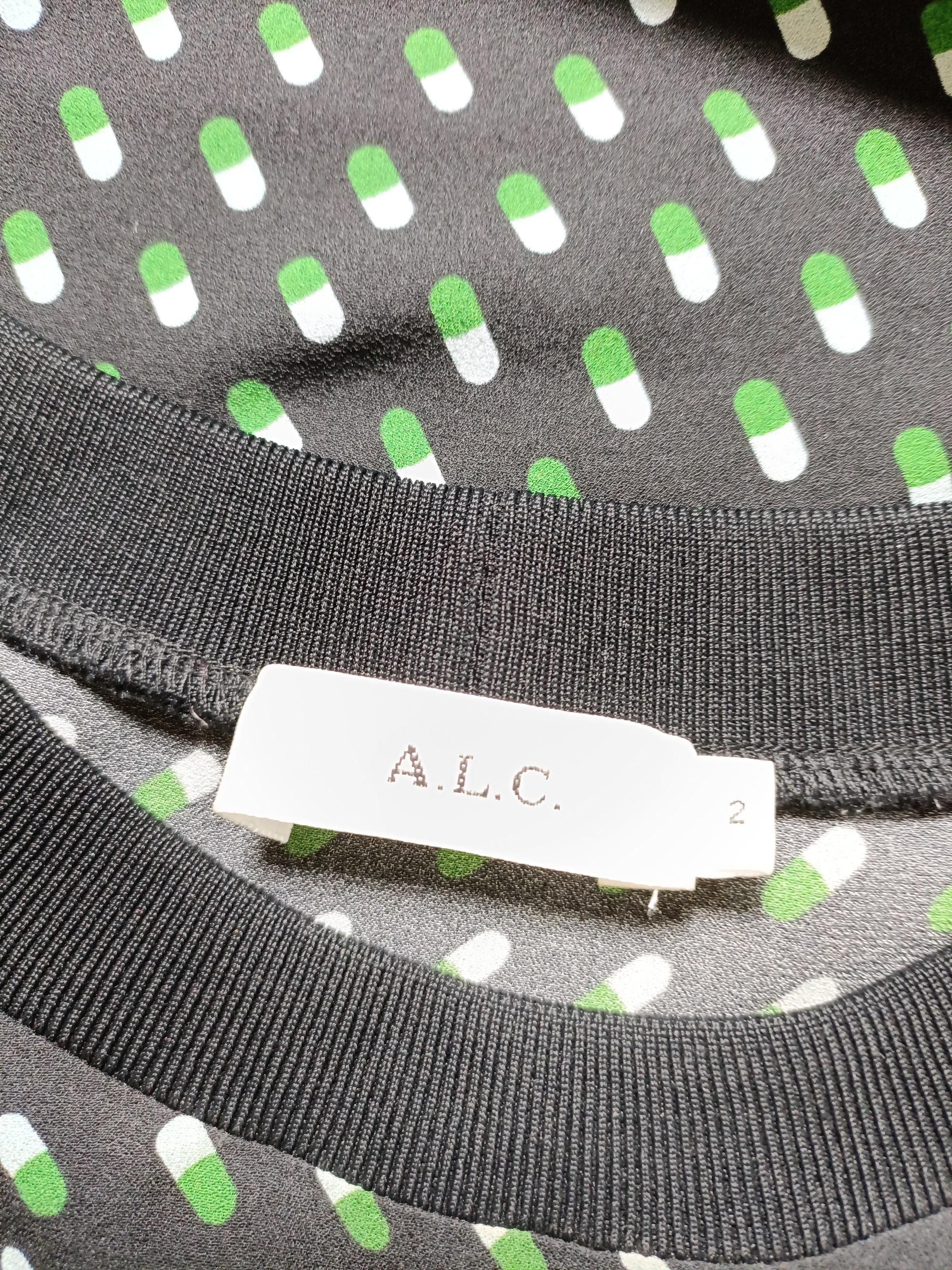 A.L.C. Women's T-Shirt UK 6 Black Silk with Viscose, Nylon, Elastane Basic - Image 5