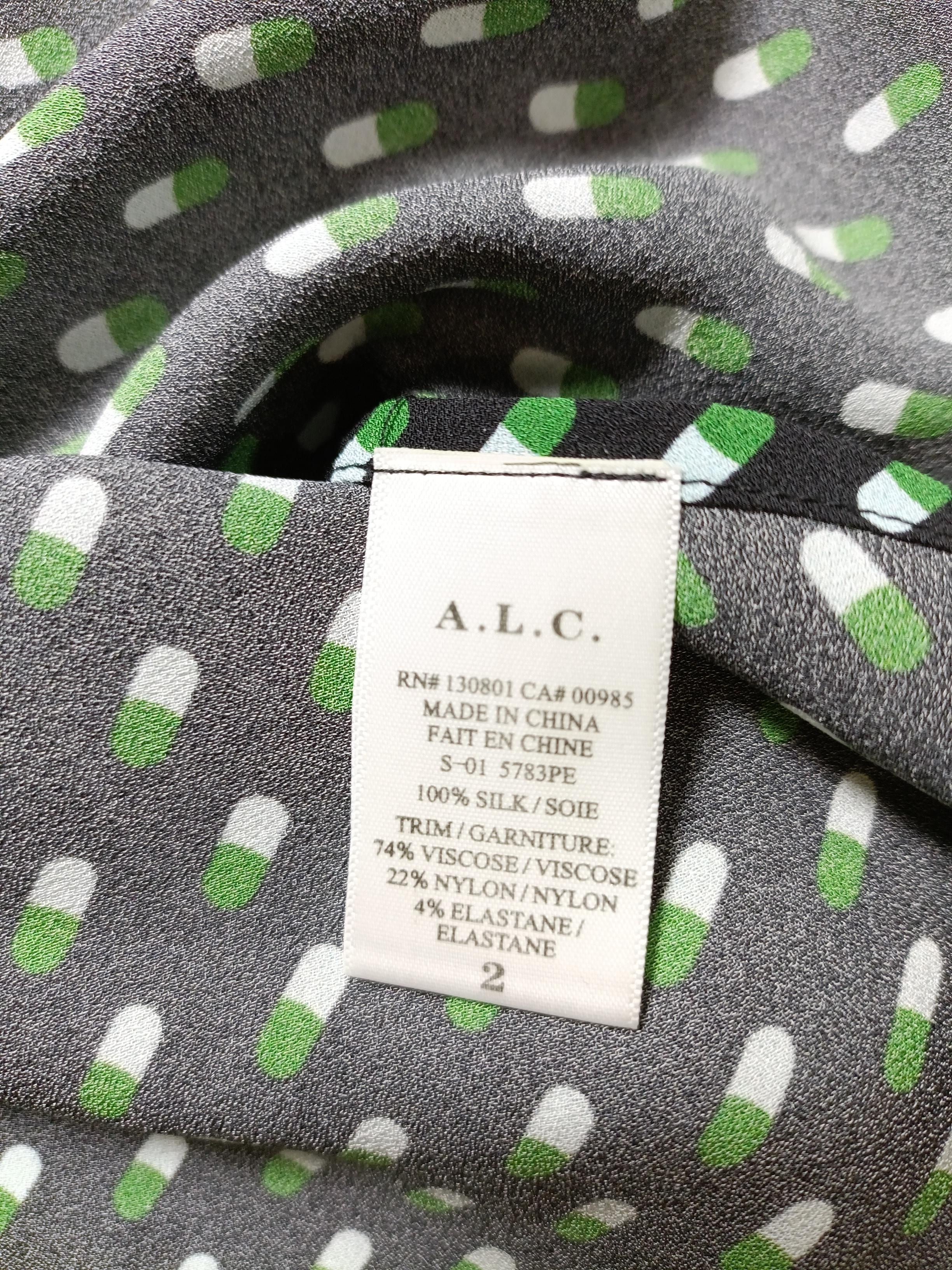 A.L.C. Women's T-Shirt UK 6 Black Silk with Viscose, Nylon, Elastane Basic - Image 6