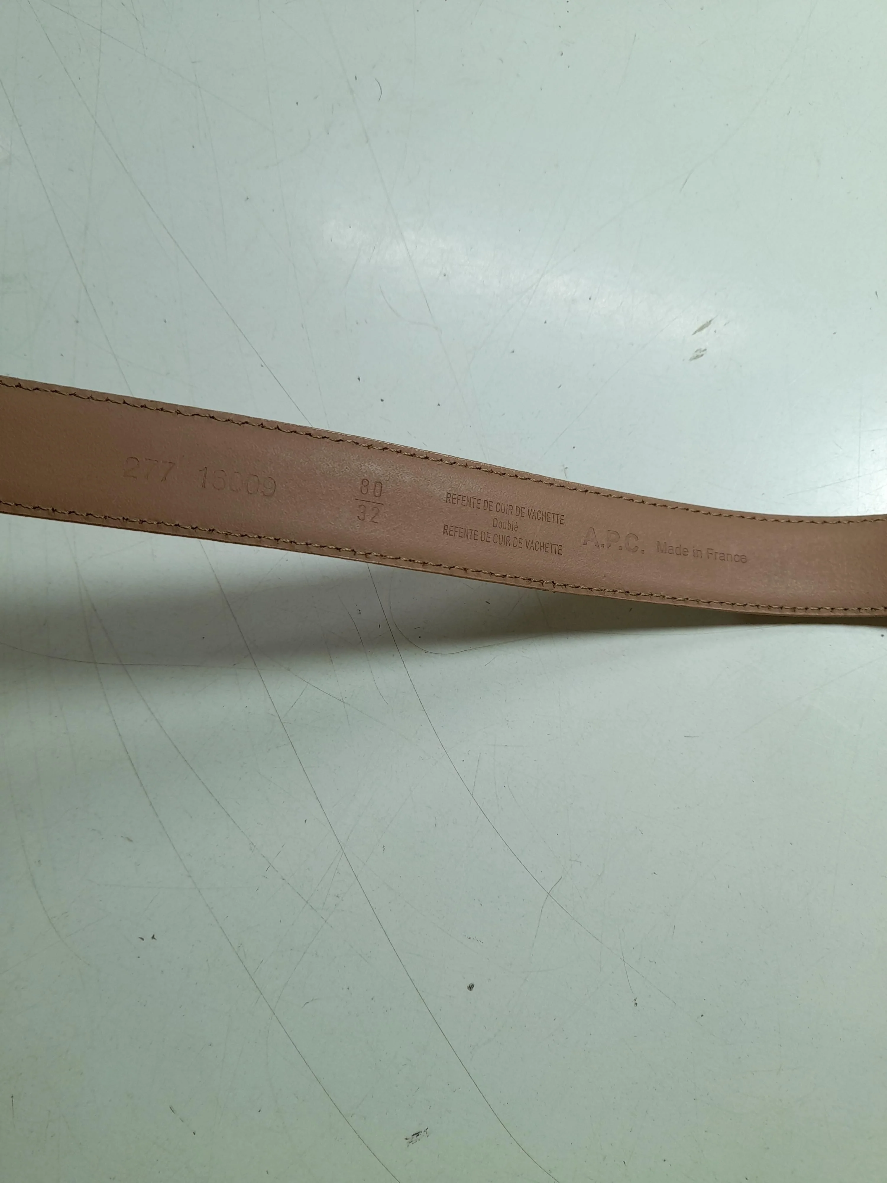 A.P.C. Men's Belt M Tan 100% Leather Dress Belt - Image 6