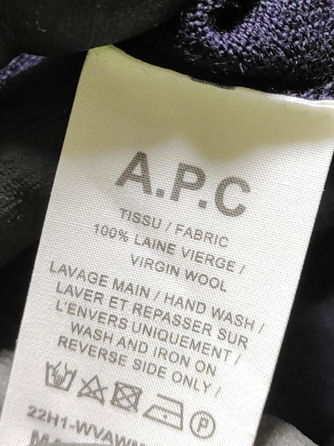A.P.C. Men's Cardigan XL Blue 100% Wool V-Neck Cardigan - Image 7
