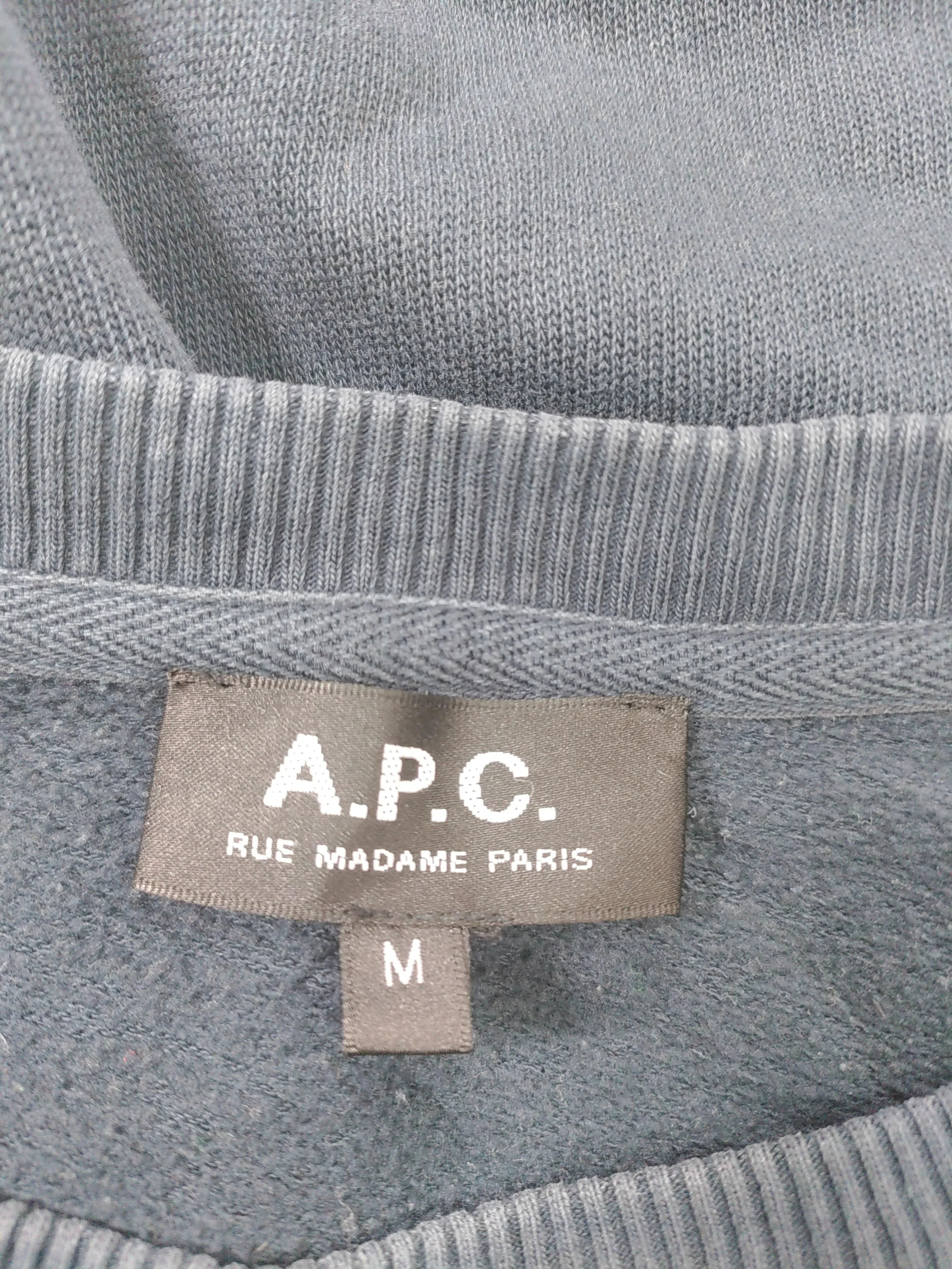 A.P.C. Men's Hoodie M Blue Graphic Cotton with Polyester Pullover - Image 7