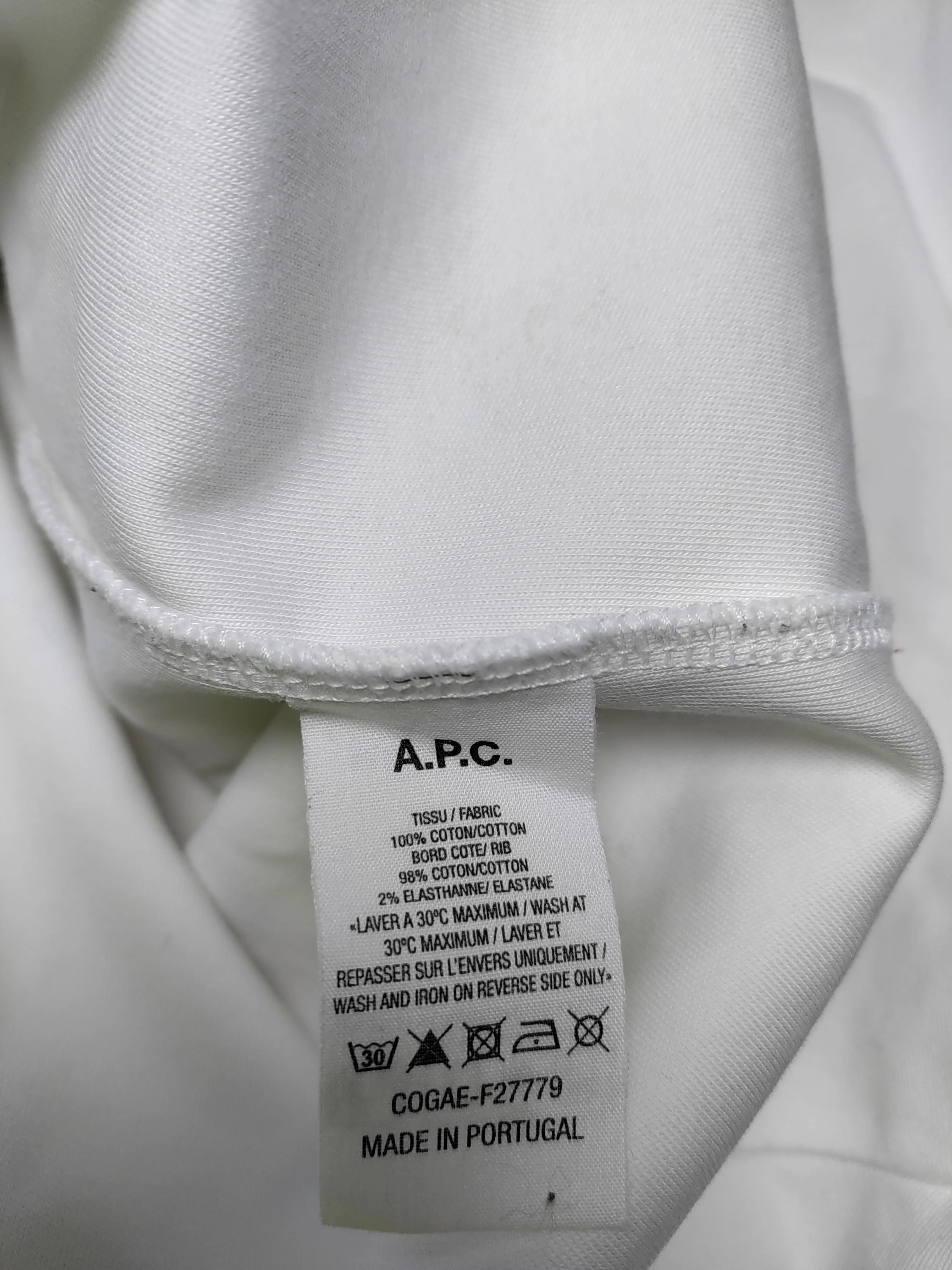 A.P.C. Men's Hoodie M White Cotton with Elastane Pullover - Image 6