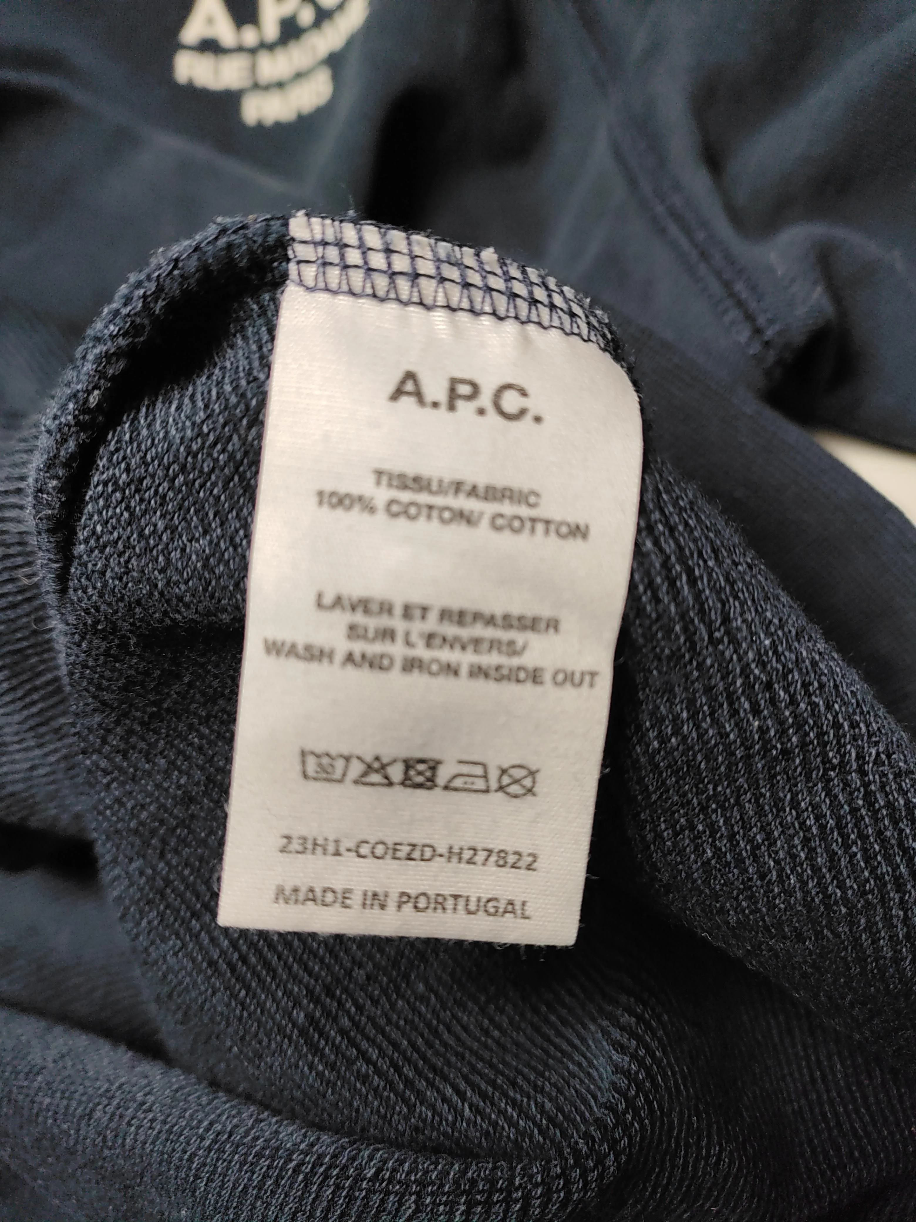 A.P.C. Men's Hoodie S Blue 100% Cotton Pullover - Image 7