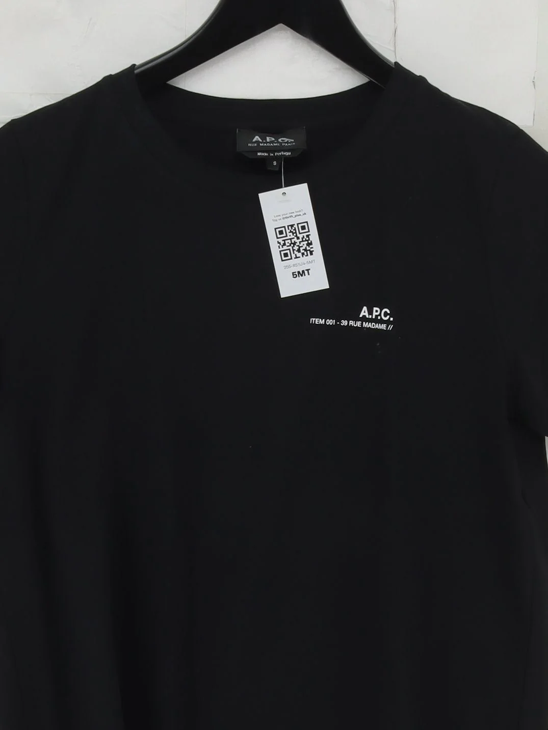 A.P.C. Men's T-Shirt S Black 100% Cotton Basic - Image 3