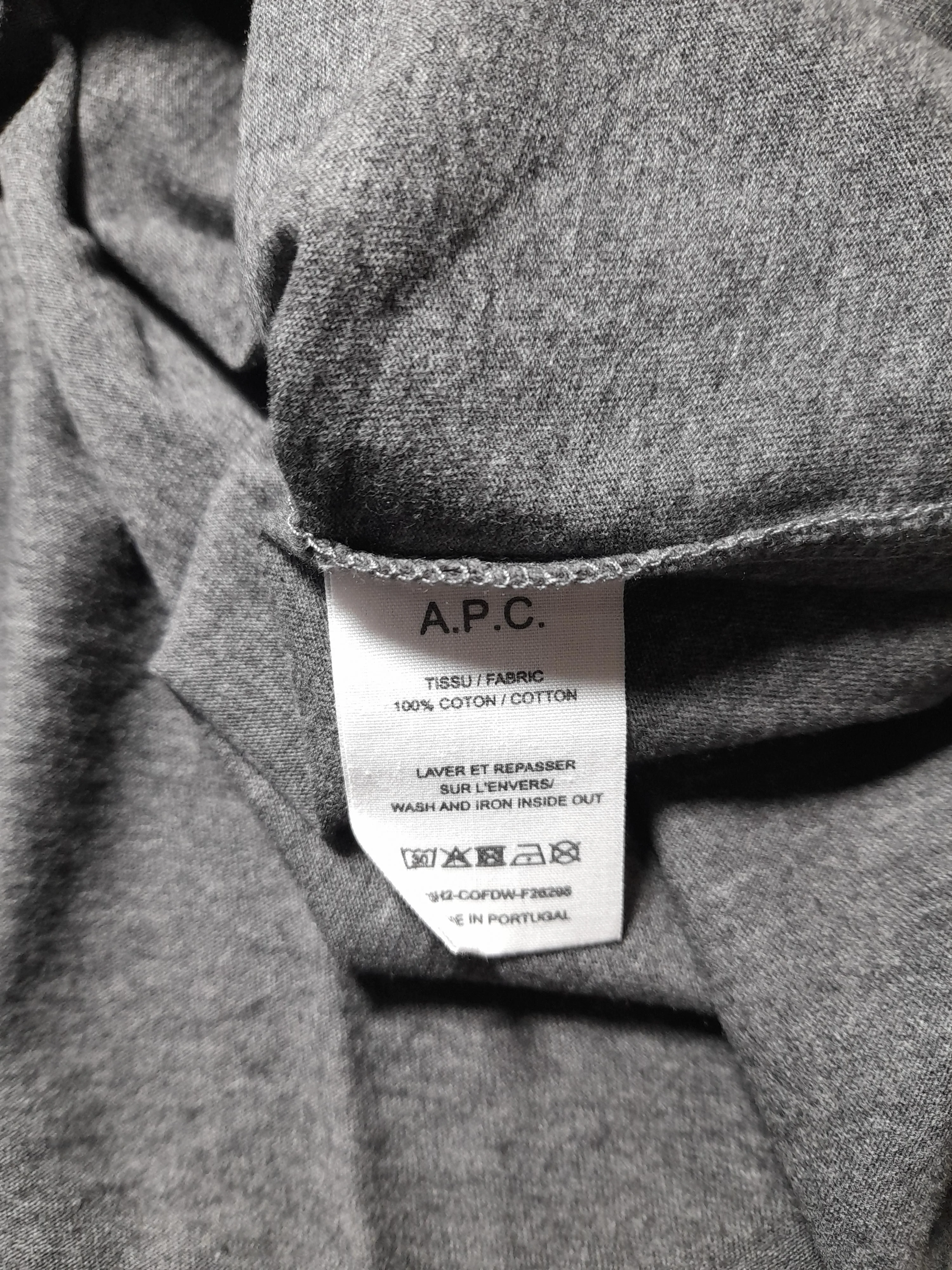 A.P.C. Men's T-Shirt S Grey Graphic 100% Cotton Basic - Image 6