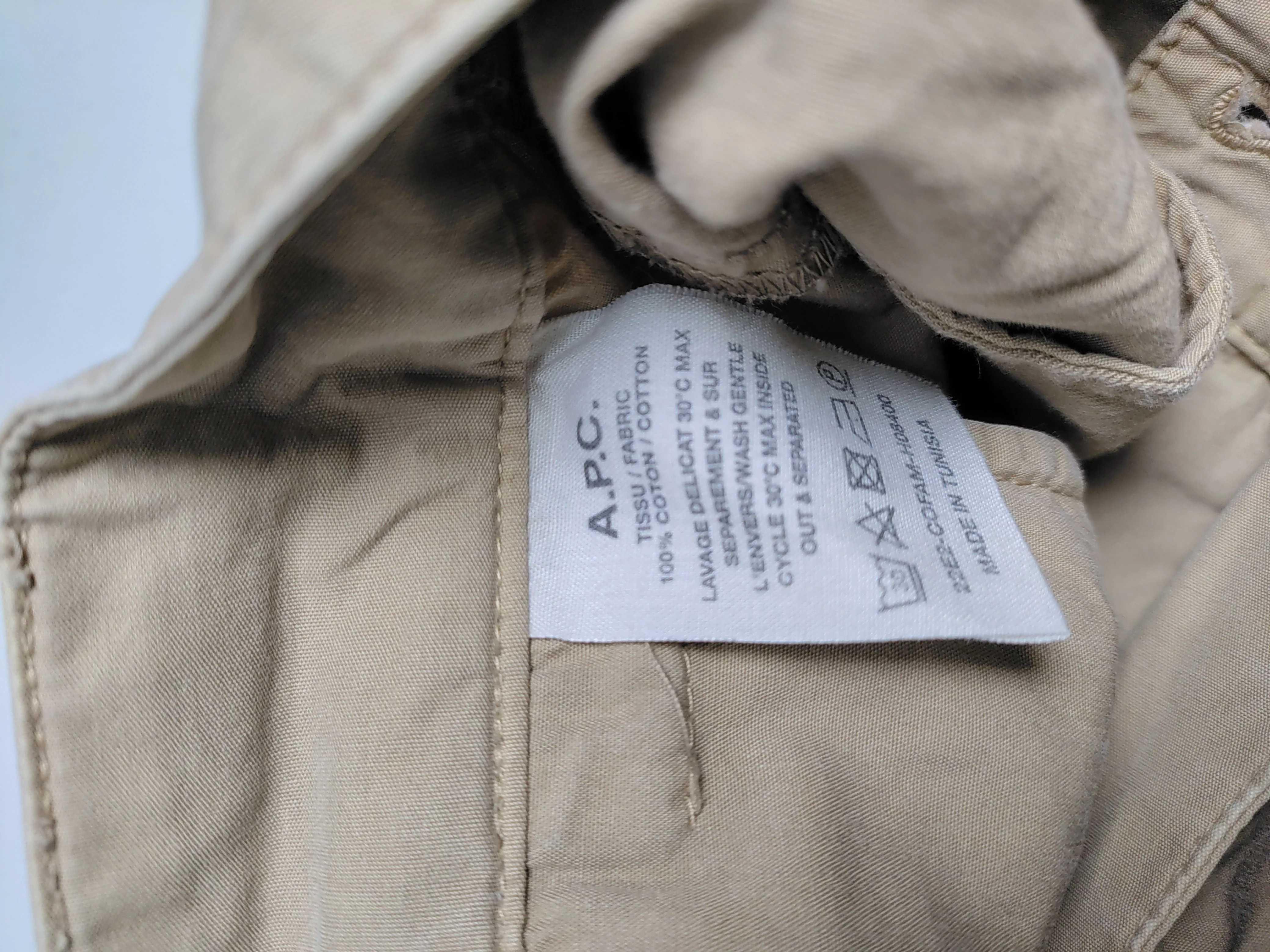A.P.C. Men's Trousers M Tan 100% Cotton Tapered Chino - Image 8