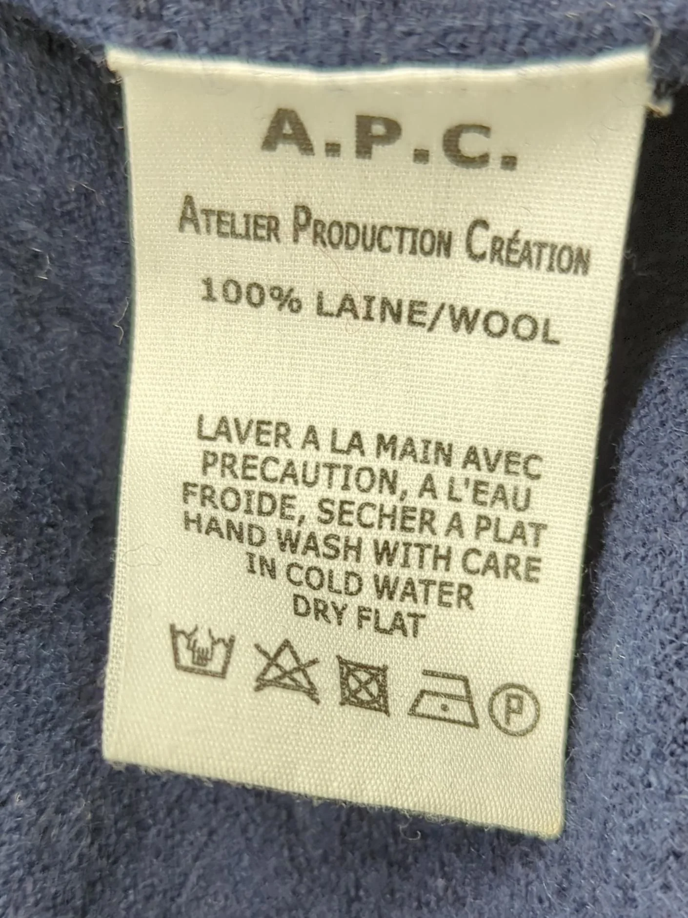 A.P.C. Women's Cardigan S Blue 100% Wool Round Neck Cardigan - Image 6