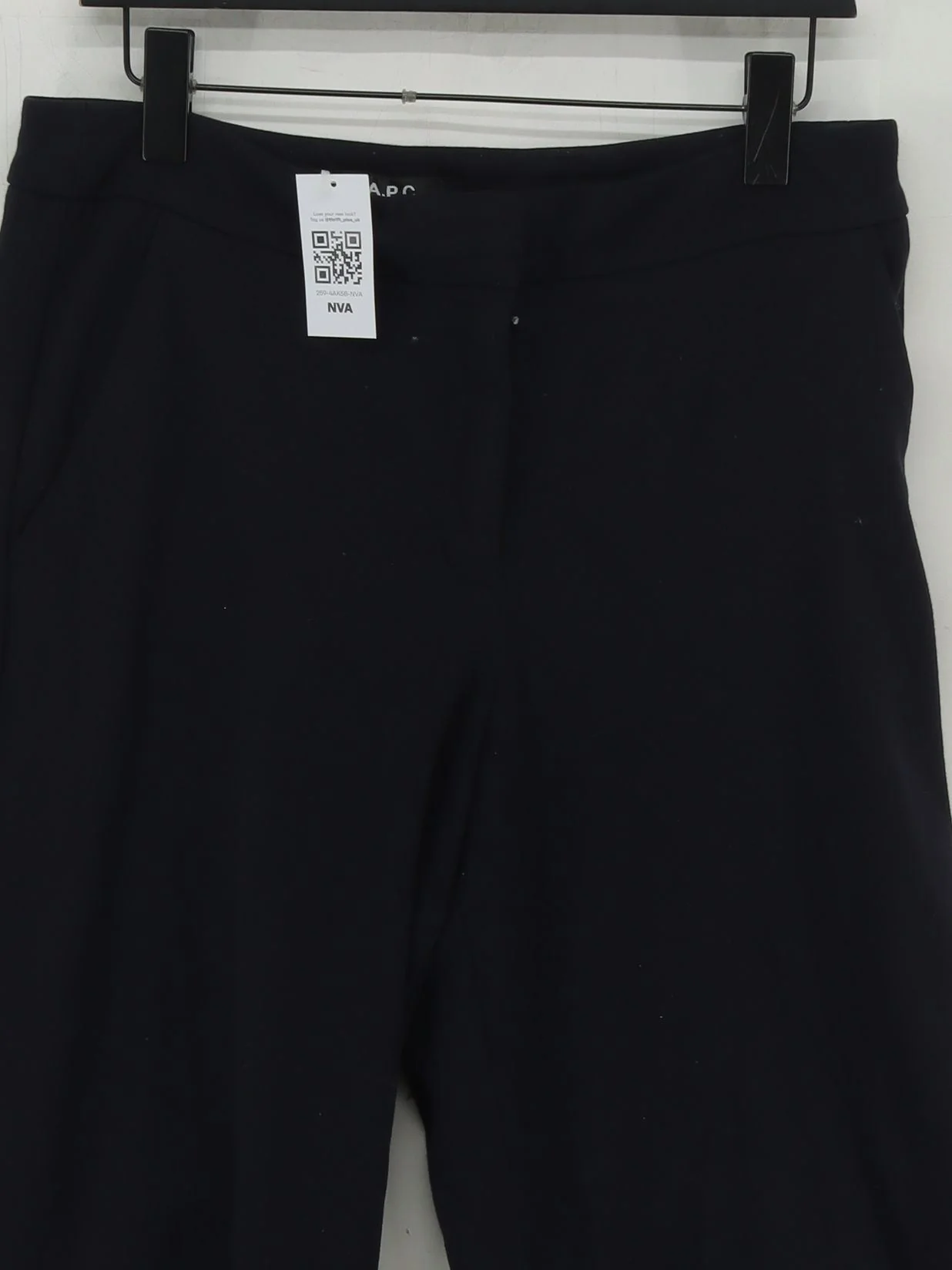 A.P.C. Women's Trousers UK 12 Blue Viscose with Polyamide, Elastane Chino - Image 3
