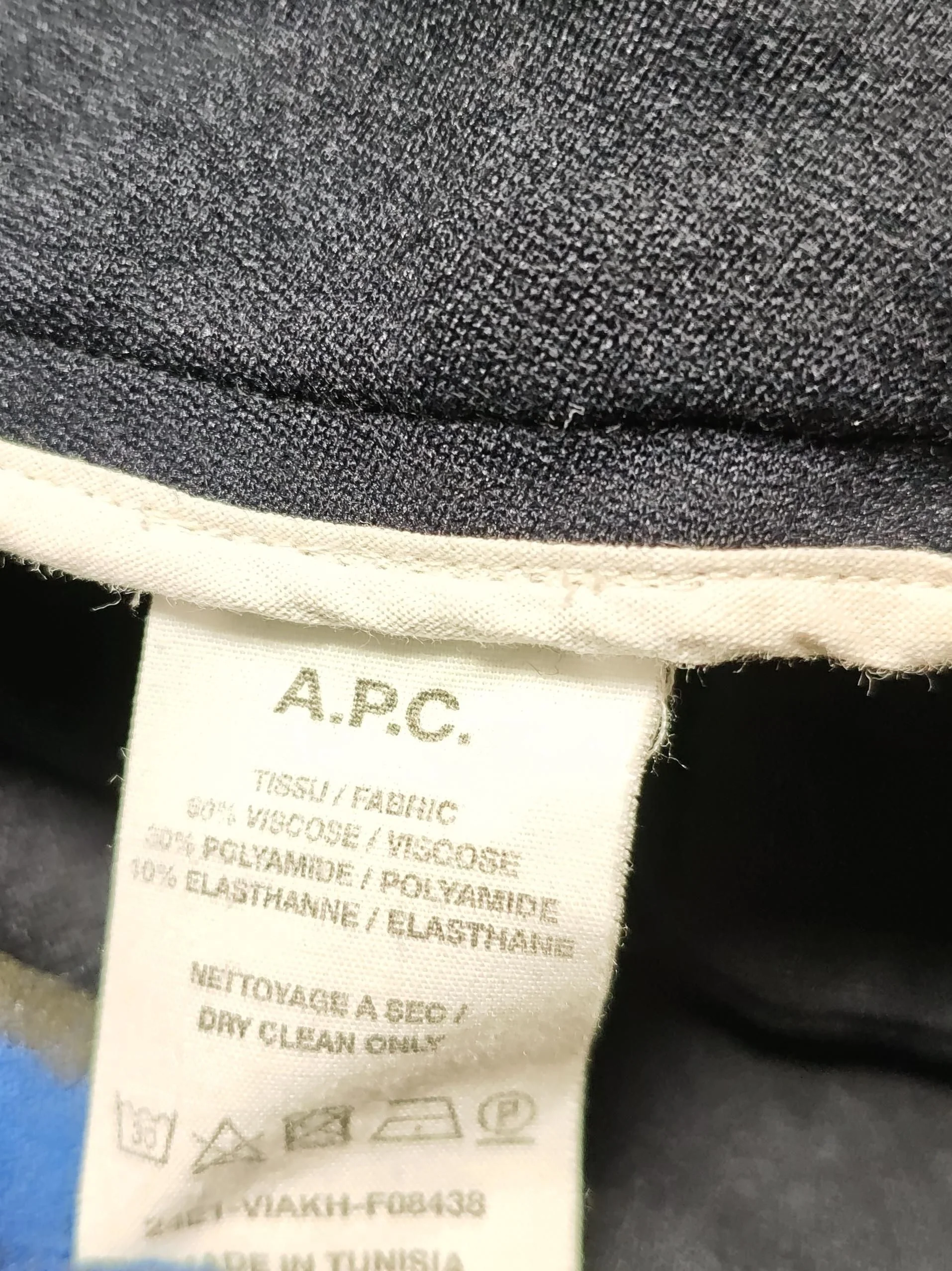 A.P.C. Women's Trousers UK 12 Blue Viscose with Polyamide, Elastane Chino - Image 7