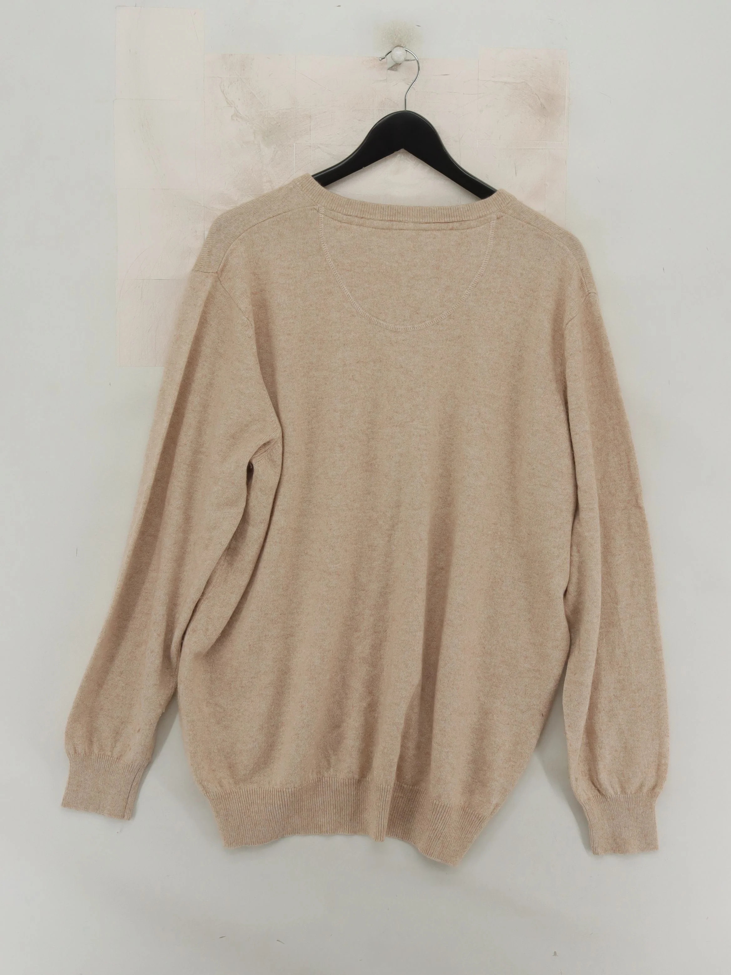 A.W. Dunmore Men's Jumper XXXL Cream Silk with Cashmere V-Neck Pullover - Image 2