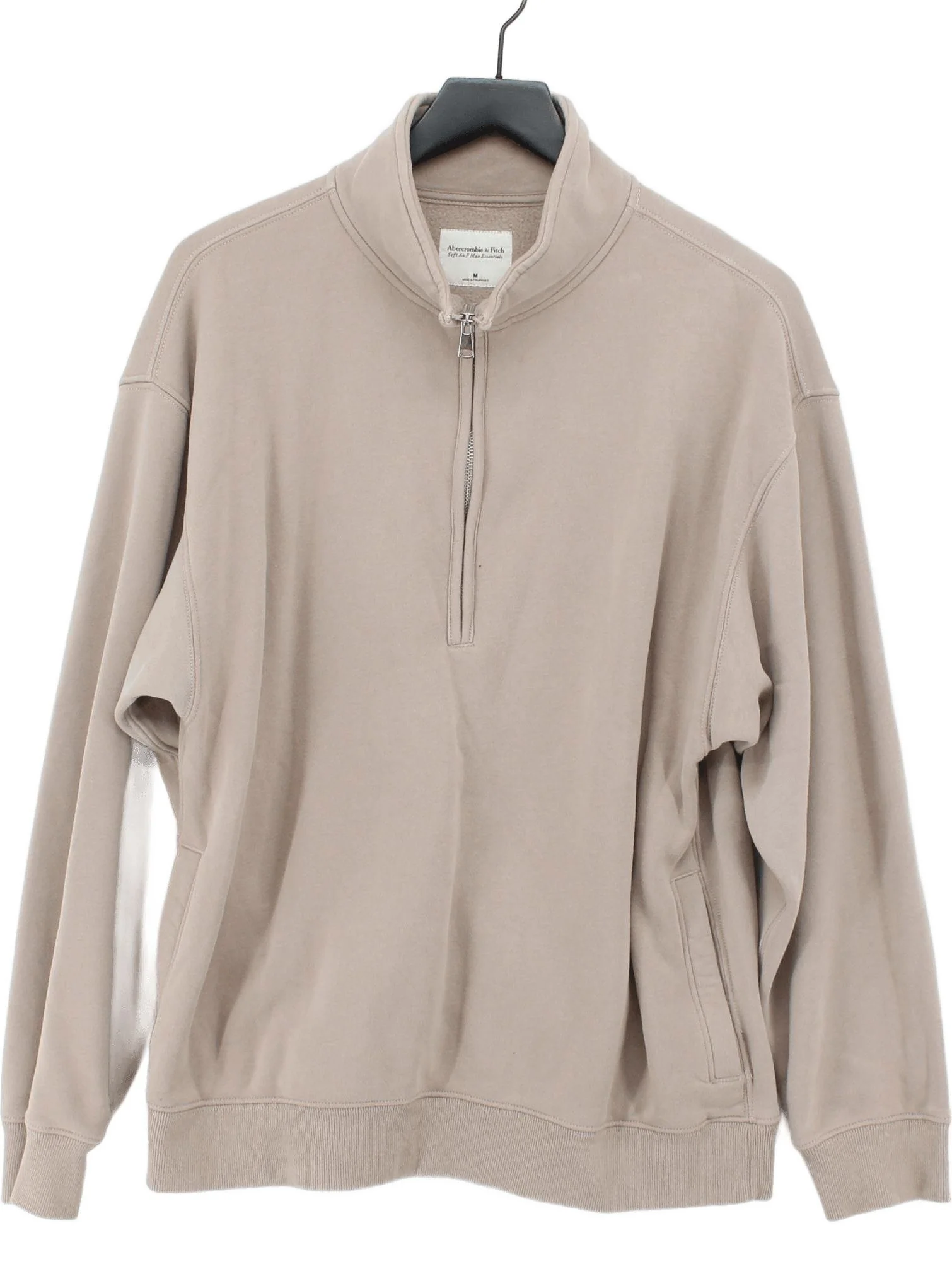 Abercrombie & Fitch Men's Hoodie M Tan Cotton with Polyester Pullover