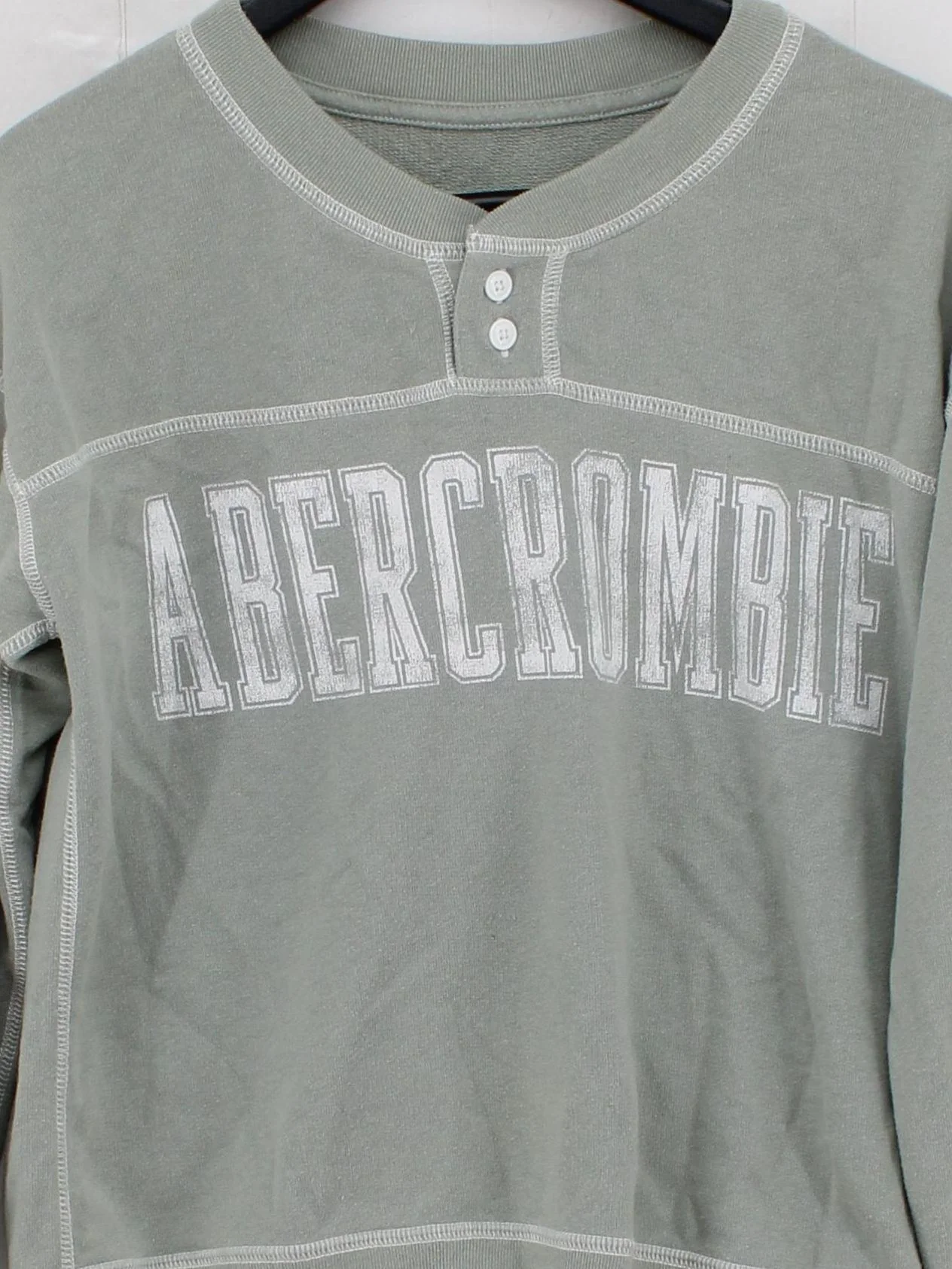 Abercrombie & Fitch Men's Hoodie XS Green Graphic Cotton with Polyester Pullover - Image 3