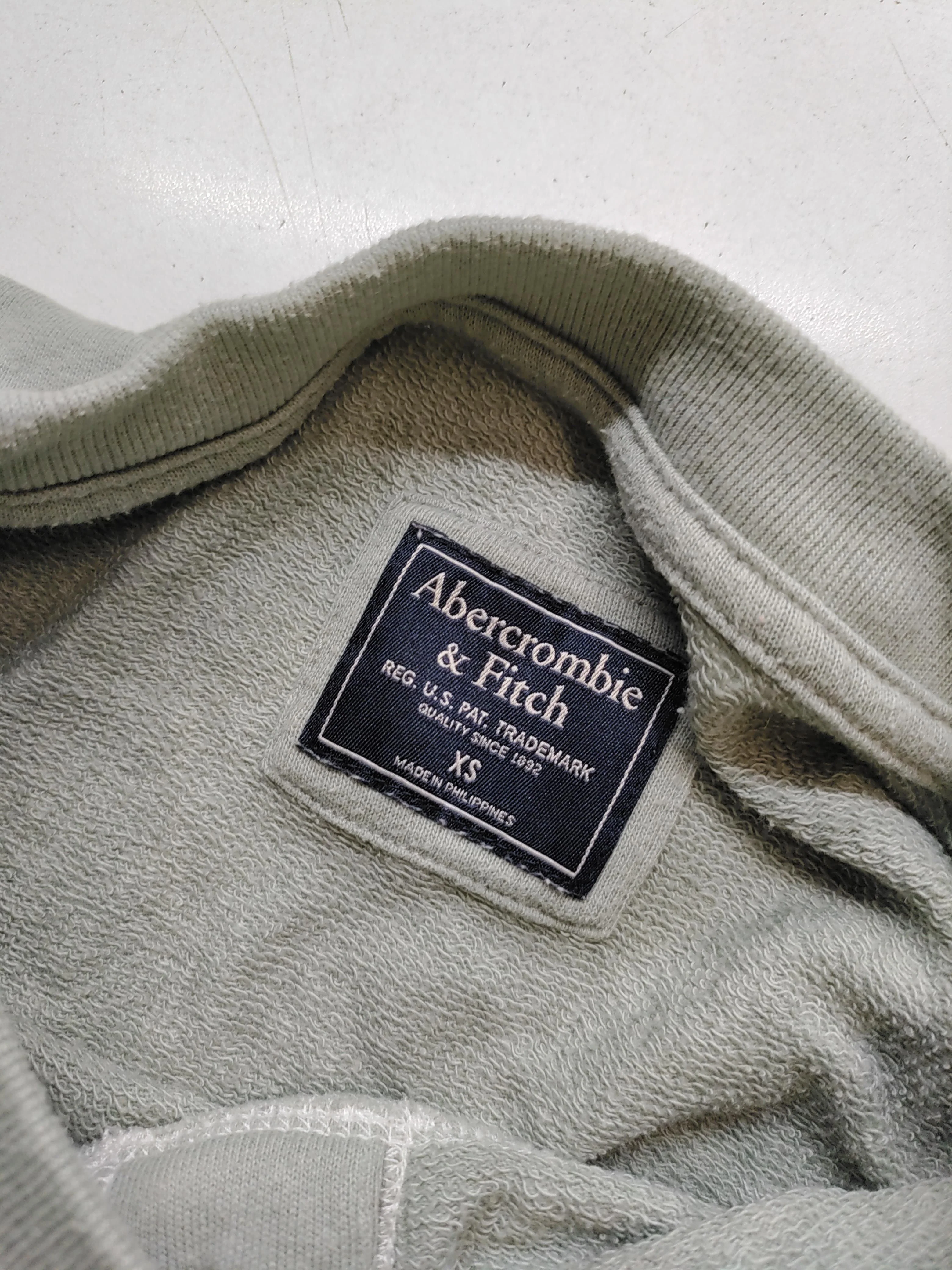 Abercrombie & Fitch Men's Hoodie XS Green Graphic Cotton with Polyester Pullover - Image 5