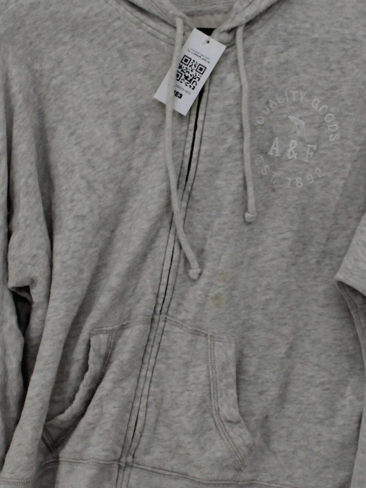 Abercrombie & Fitch Men's Hoodie XS Grey 100% Cotton Pullover - Image 3