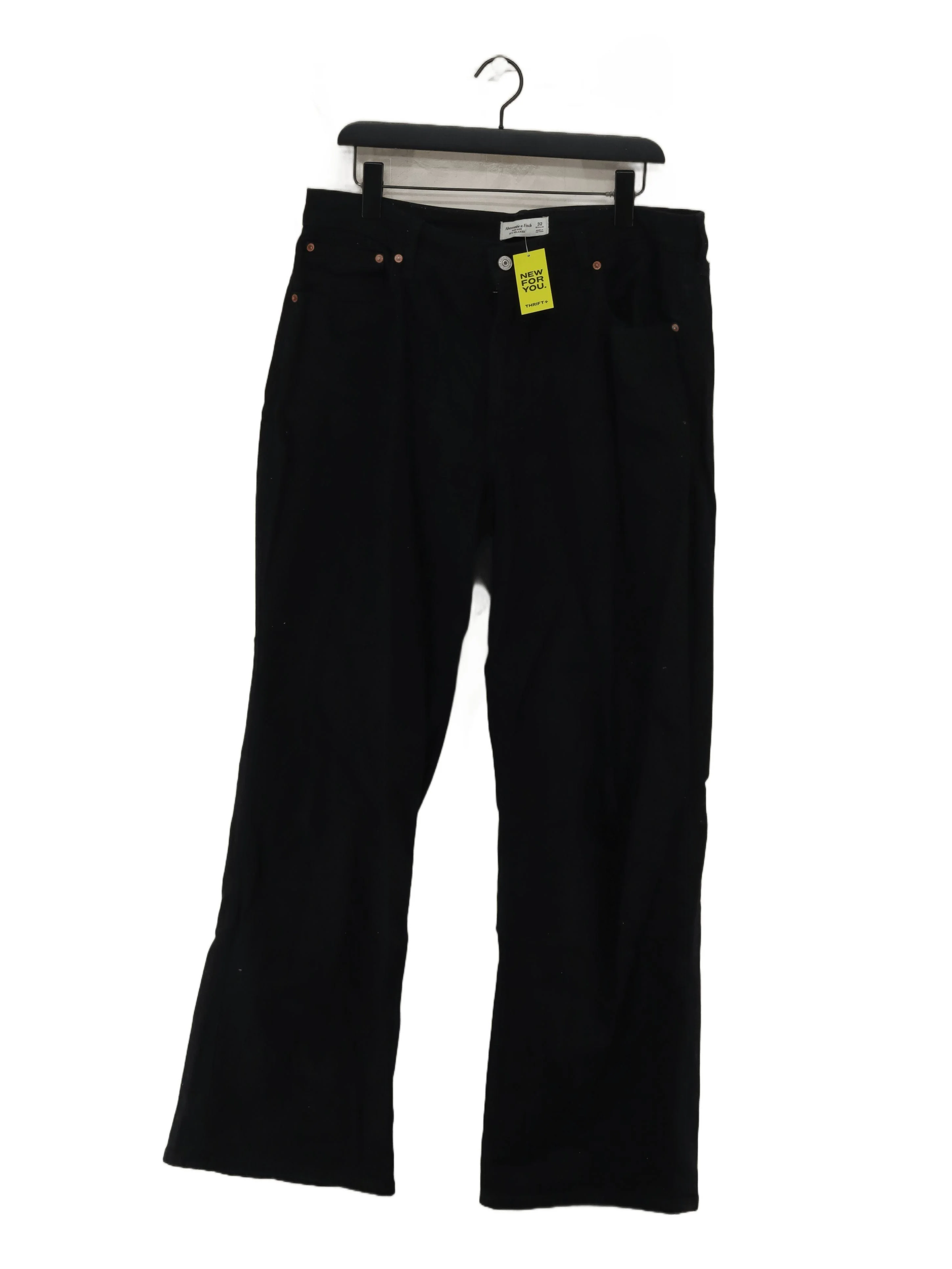 Abercrombie & Fitch Men's Jeans W 32 in Black Cotton with Elastane Straight