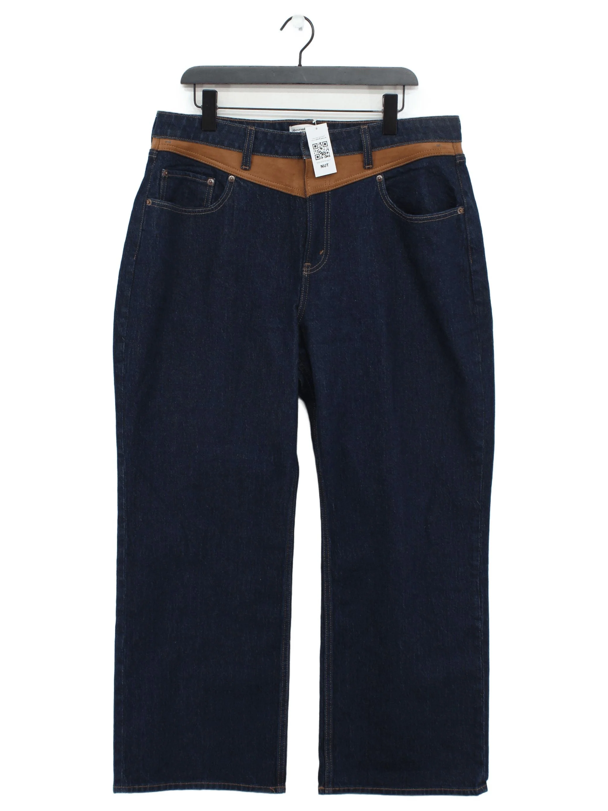 Abercrombie & Fitch Men's Jeans W 33 in Blue Cotton with Elastane Straight