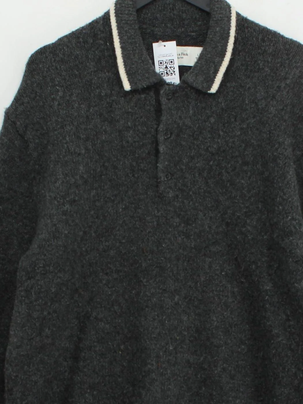 Abercrombie & Fitch Men's Jumper L Grey Acrylic - Image 3