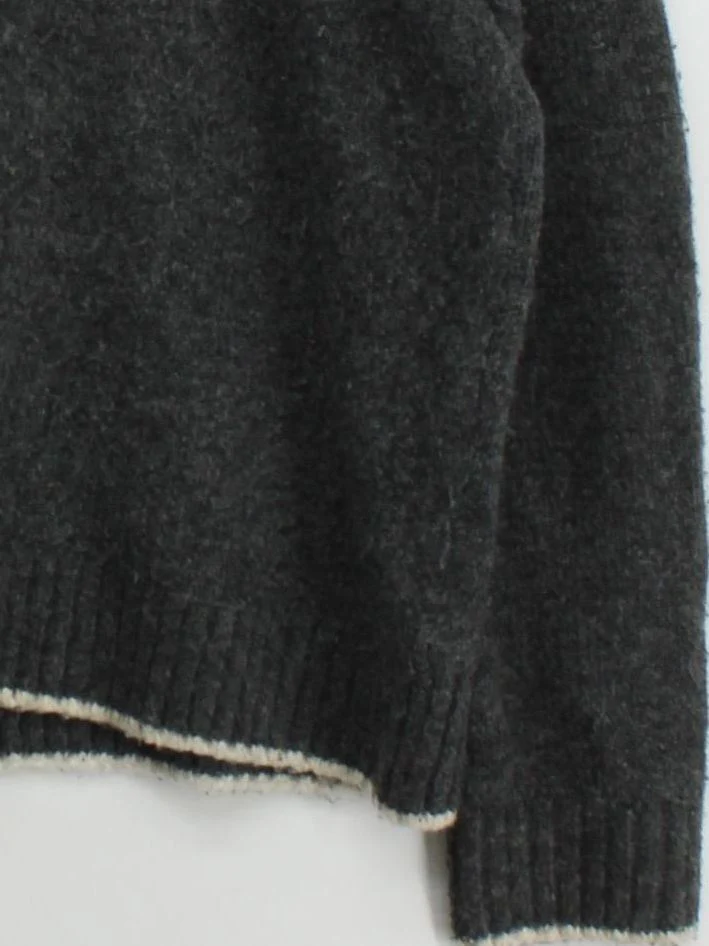 Abercrombie & Fitch Men's Jumper L Grey Acrylic - Image 4