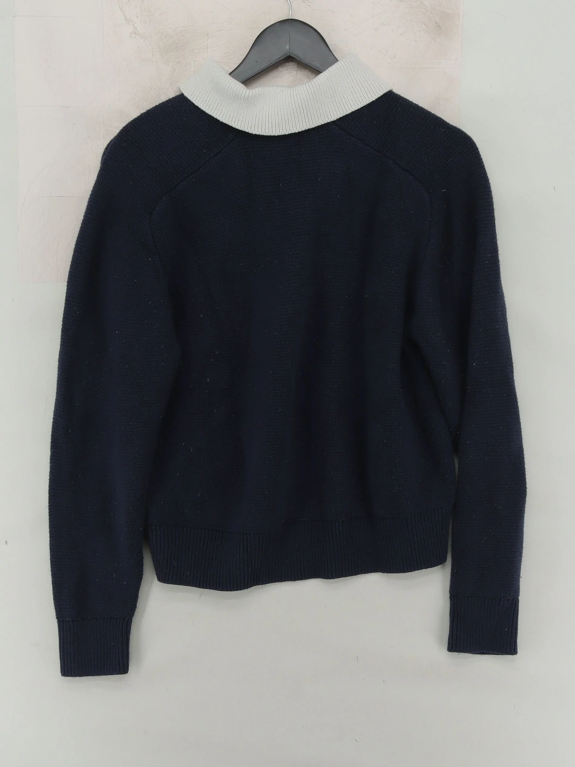 Abercrombie & Fitch Men's Jumper S Blue Cotton with Viscose Collared Pullover - Image 2